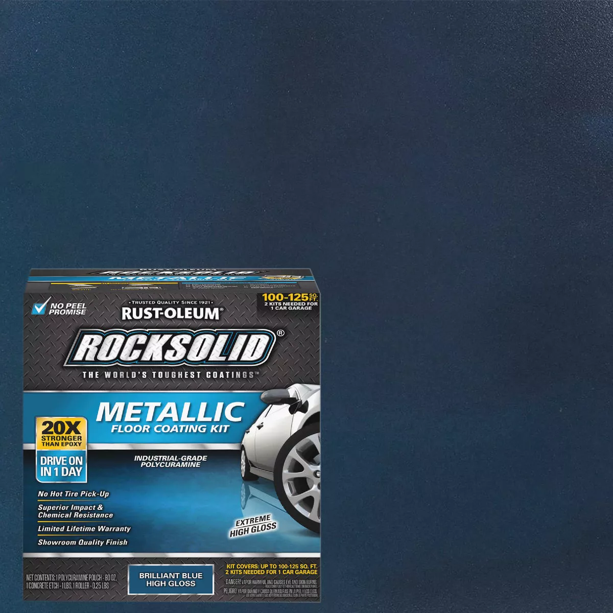 Rust-Oleum RockSolid Metallic Floor Coating Kit, Blue, 70 Oz.