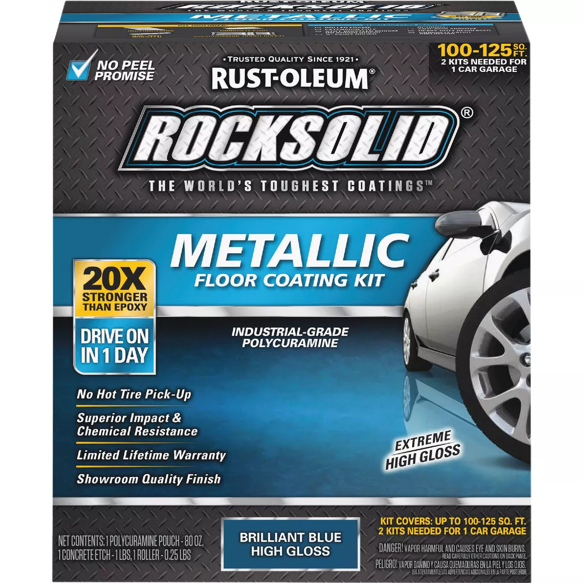 Rust-Oleum RockSolid Metallic Floor Coating Kit, Blue, 70 Oz. - photo 2