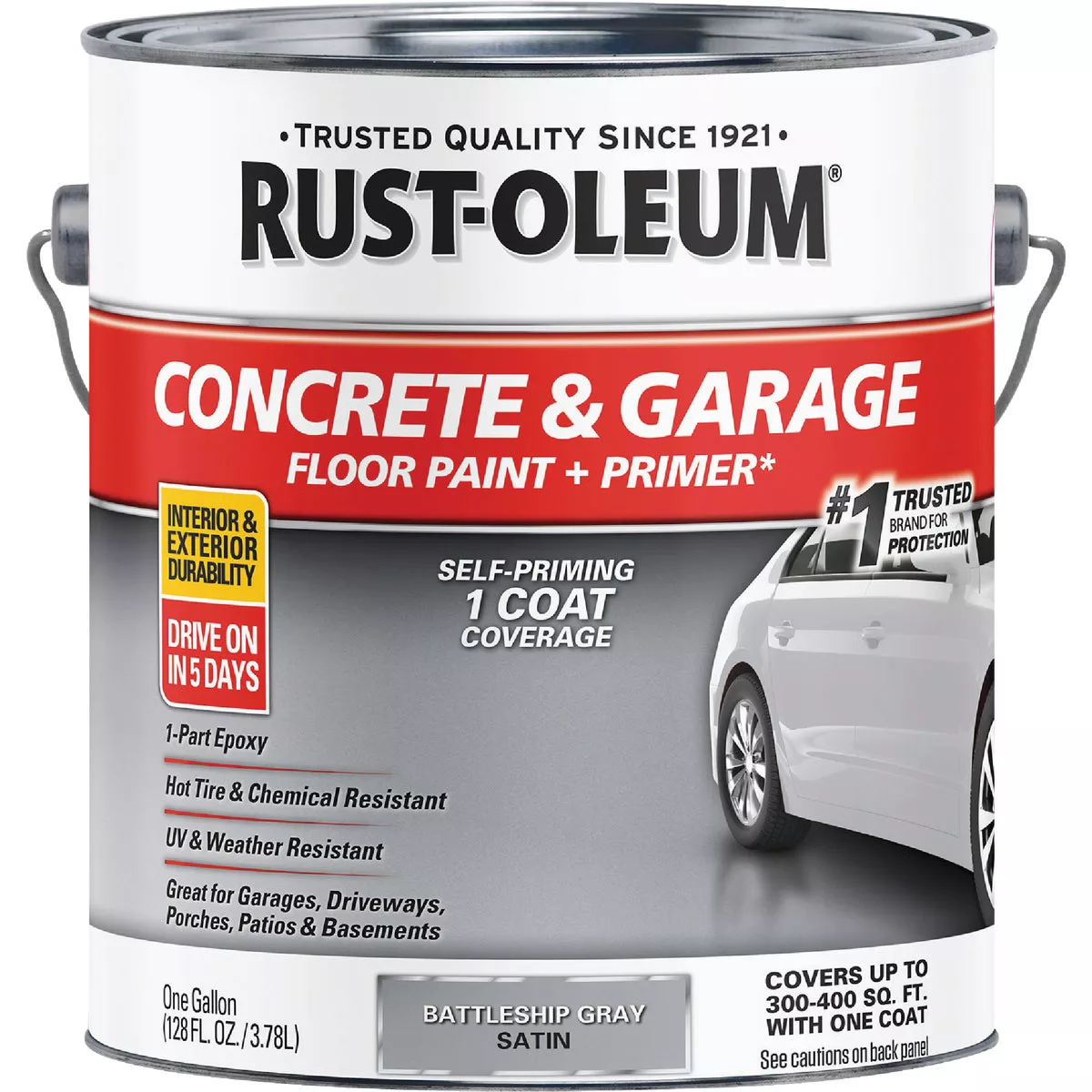 Rust-Oleum Concrete & Garage Floor Paint & Primer, 1 Gal., Battleship Gray - photo 2