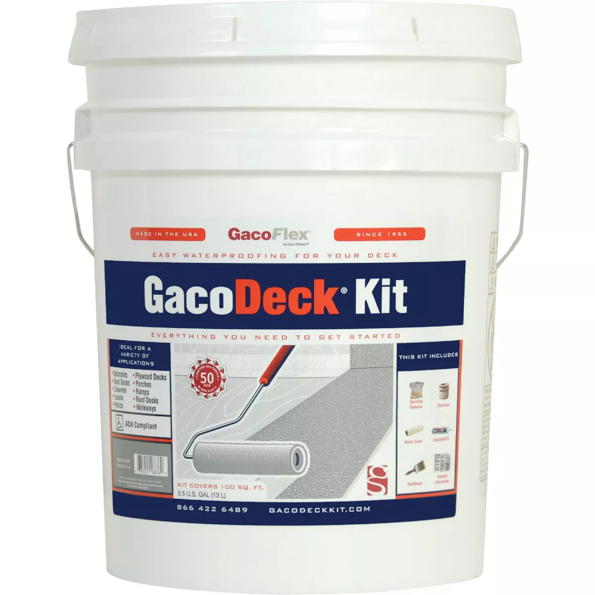 GacoDeck Pewter Elastomeric Deck Coating, 3.5 Gal. Kit - photo 3