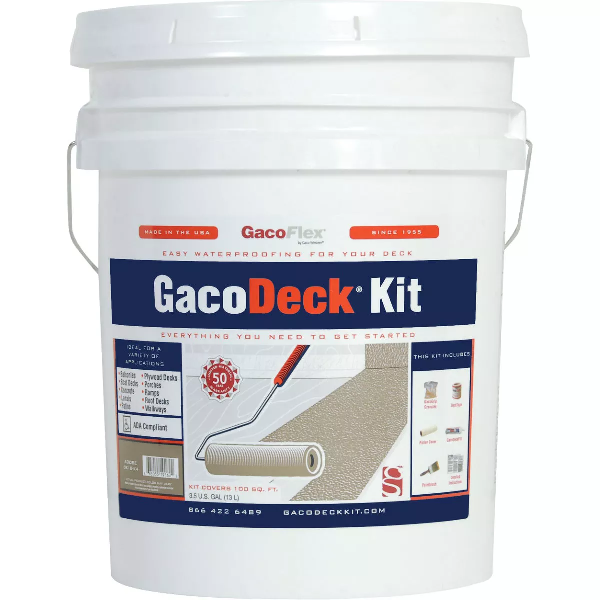GacoDeck Adobe Elastomeric Deck Coating, 3.5 Gal. Kit, - photo 2