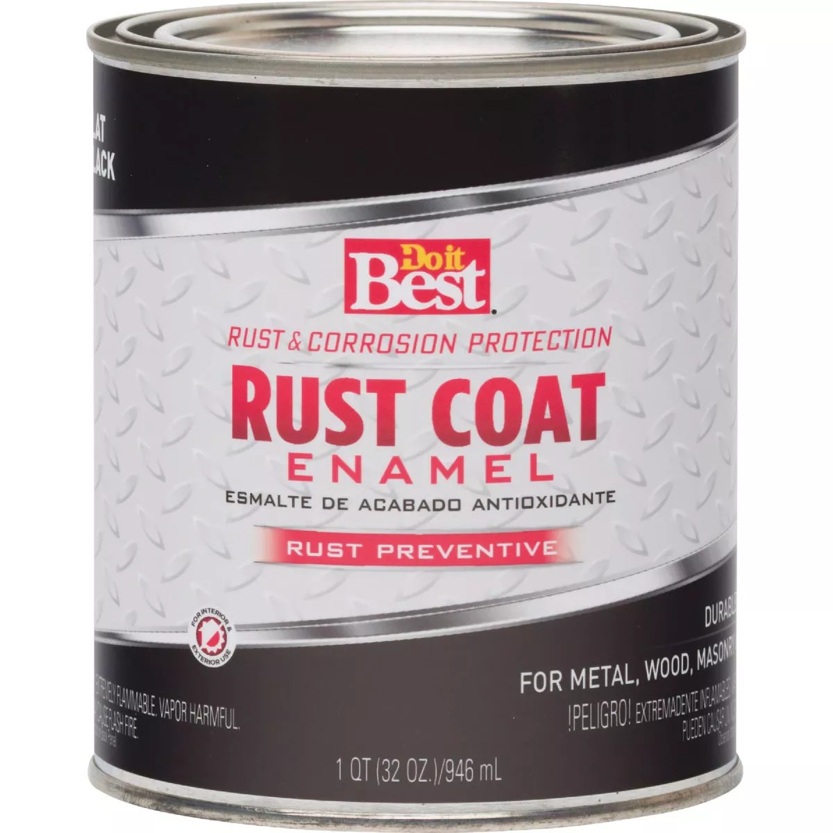 Do it Best Rust Coat Oil-Based Flat Enamel, Black, 1 Qt. - photo 2