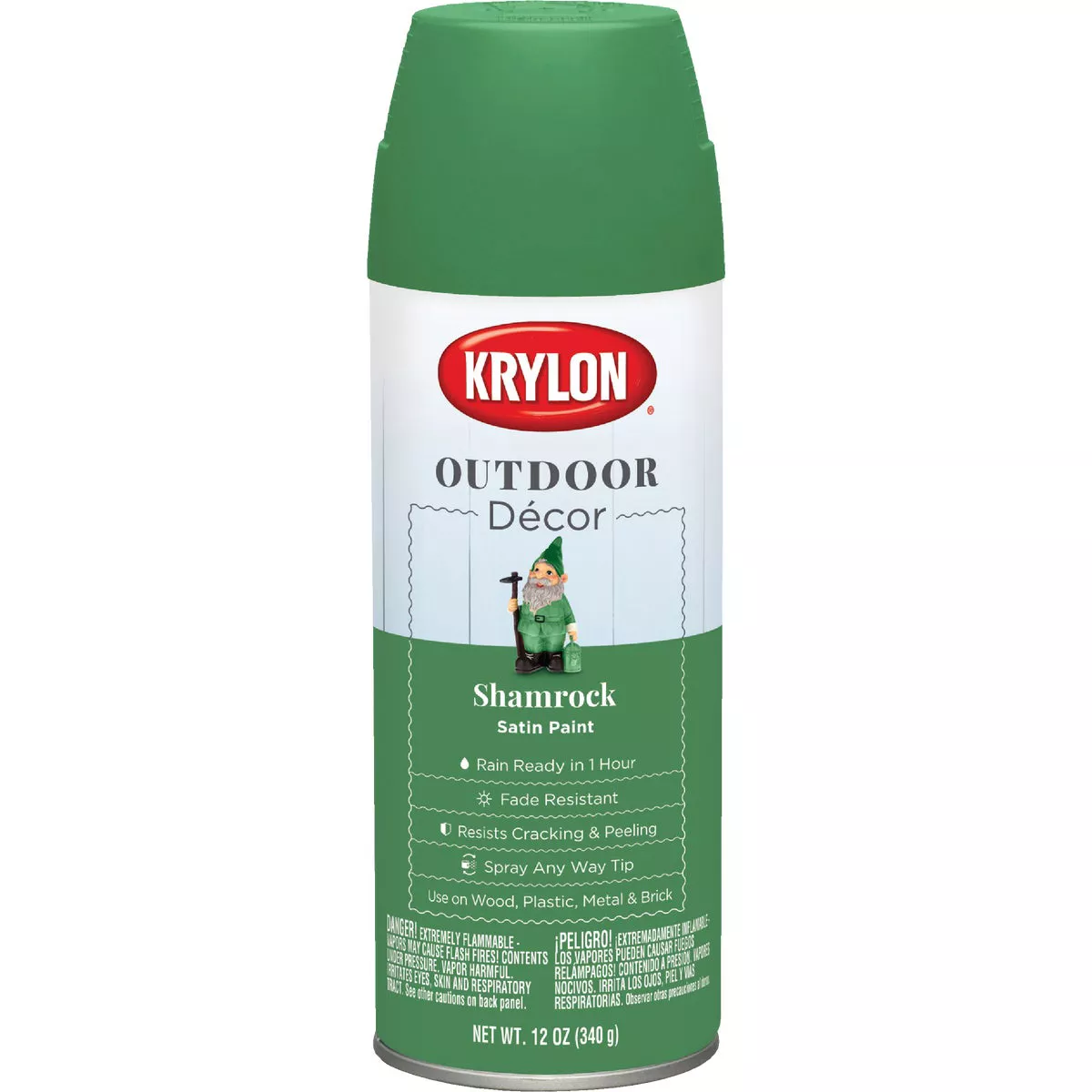 Krylon Outdoor Decor 12 Oz Satin Alkyd Spray Paint, Shamrock