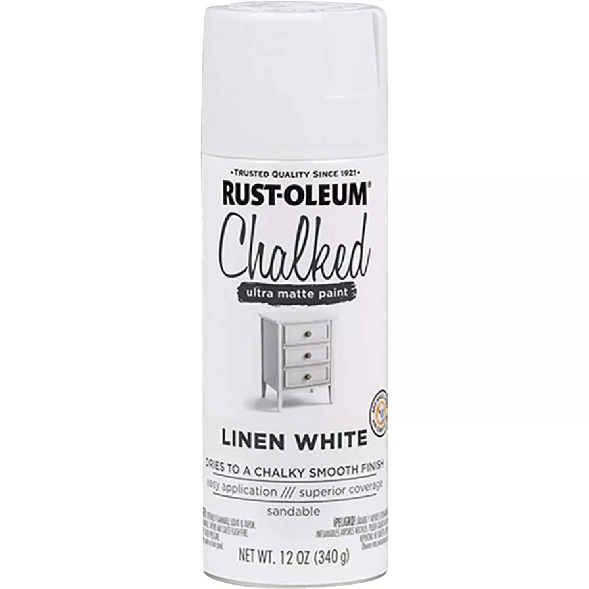 Rust-Oleum Chalked 12 Oz. Ultra Matte Spray Paint, Linen White