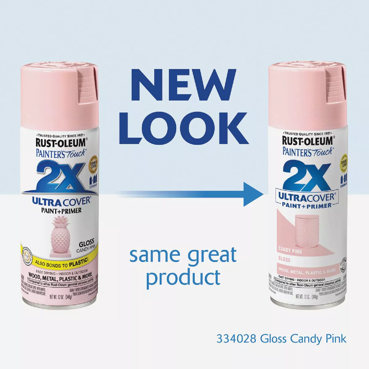 Rust-Oleum Painter's Touch 2X Ultra Cover 12 Oz. Gloss Paint + Primer Spray Paint, Candy Pink - photo 3