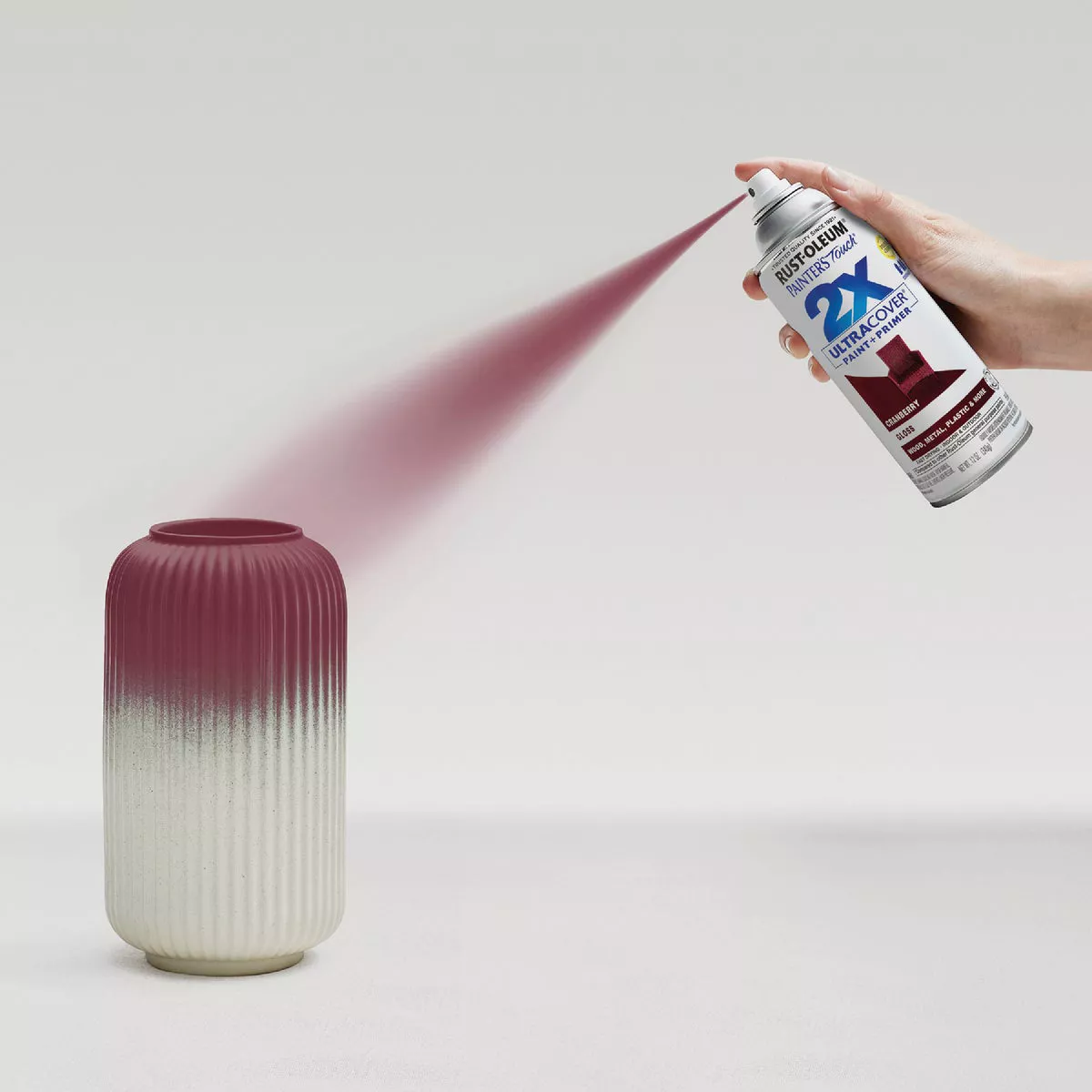 Rust-Oleum Painter's Touch 2X Ultra Cover 12 Oz. Gloss Paint + Primer Spray Paint, Cranberry - photo 7