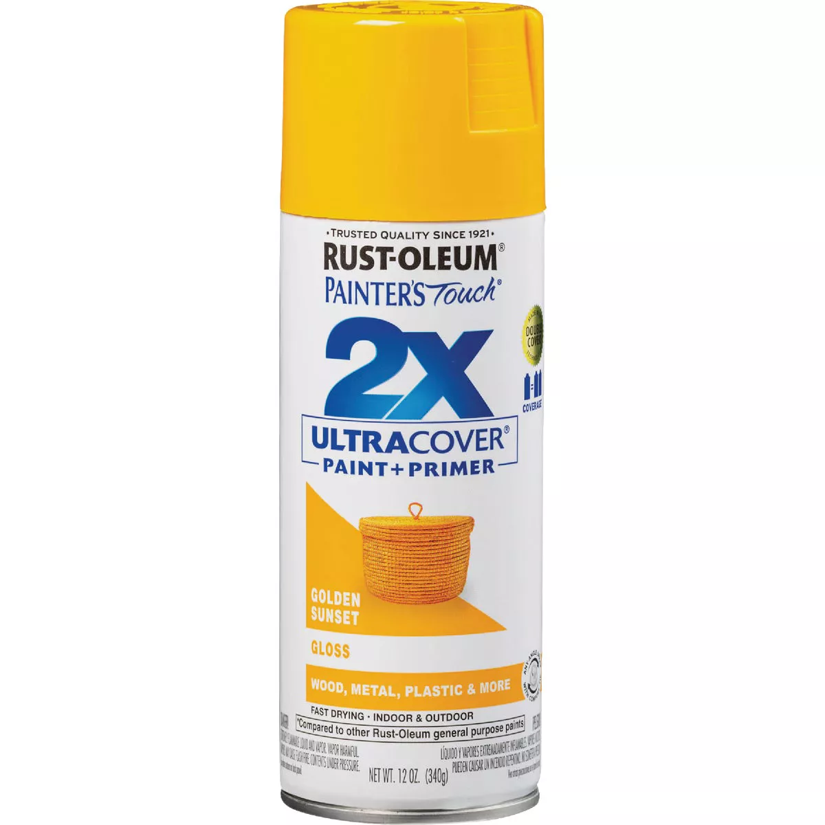 Rust-Oleum Painter's Touch 2X Ultra Cover 12 Oz. Gloss Paint + Primer Spray Paint, Golden Sunset - photo 8
