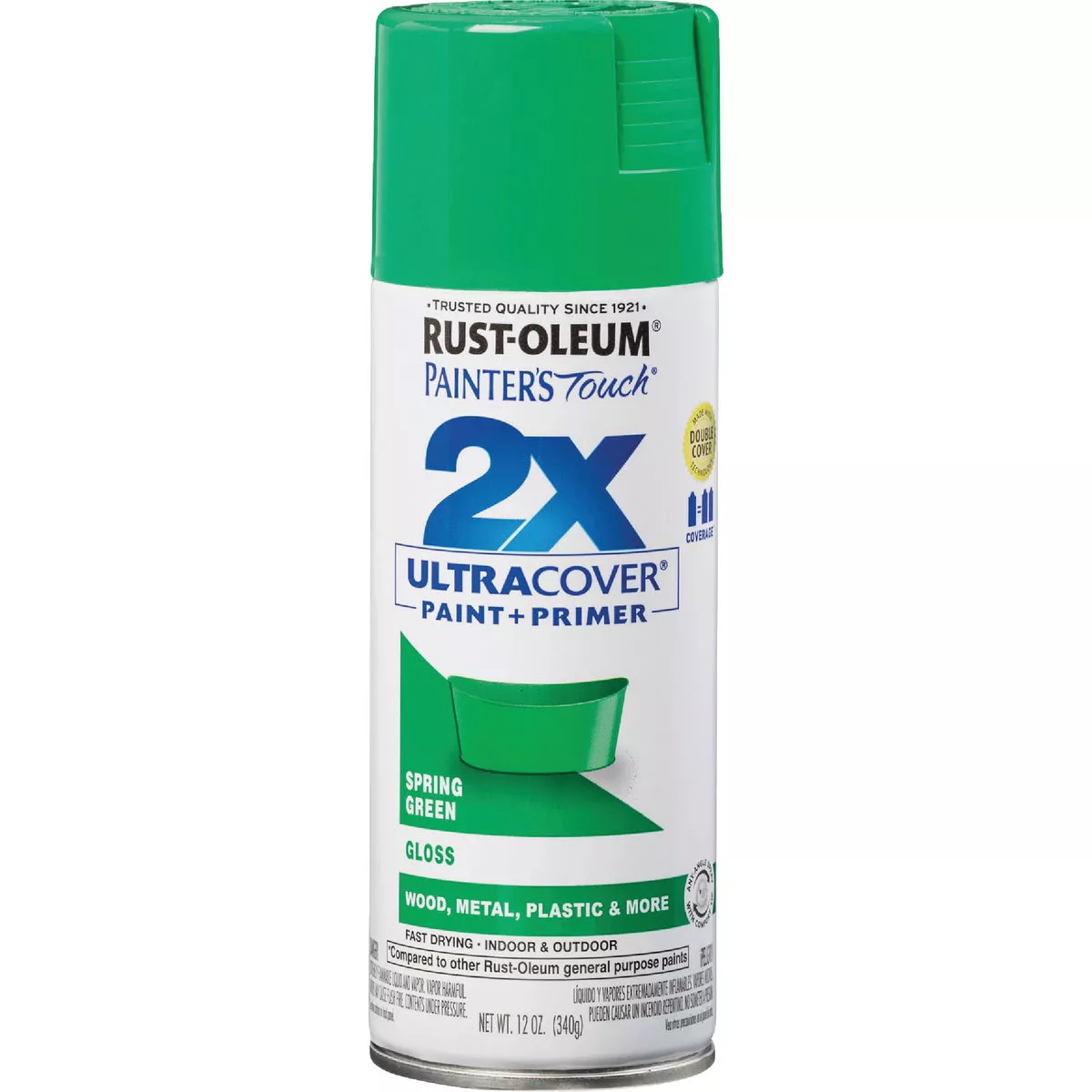 Rust-Oleum Painter's Touch 2X Ultra Cover 12 Oz. Gloss Paint + Primer Spray Paint, Spring Green - photo 8