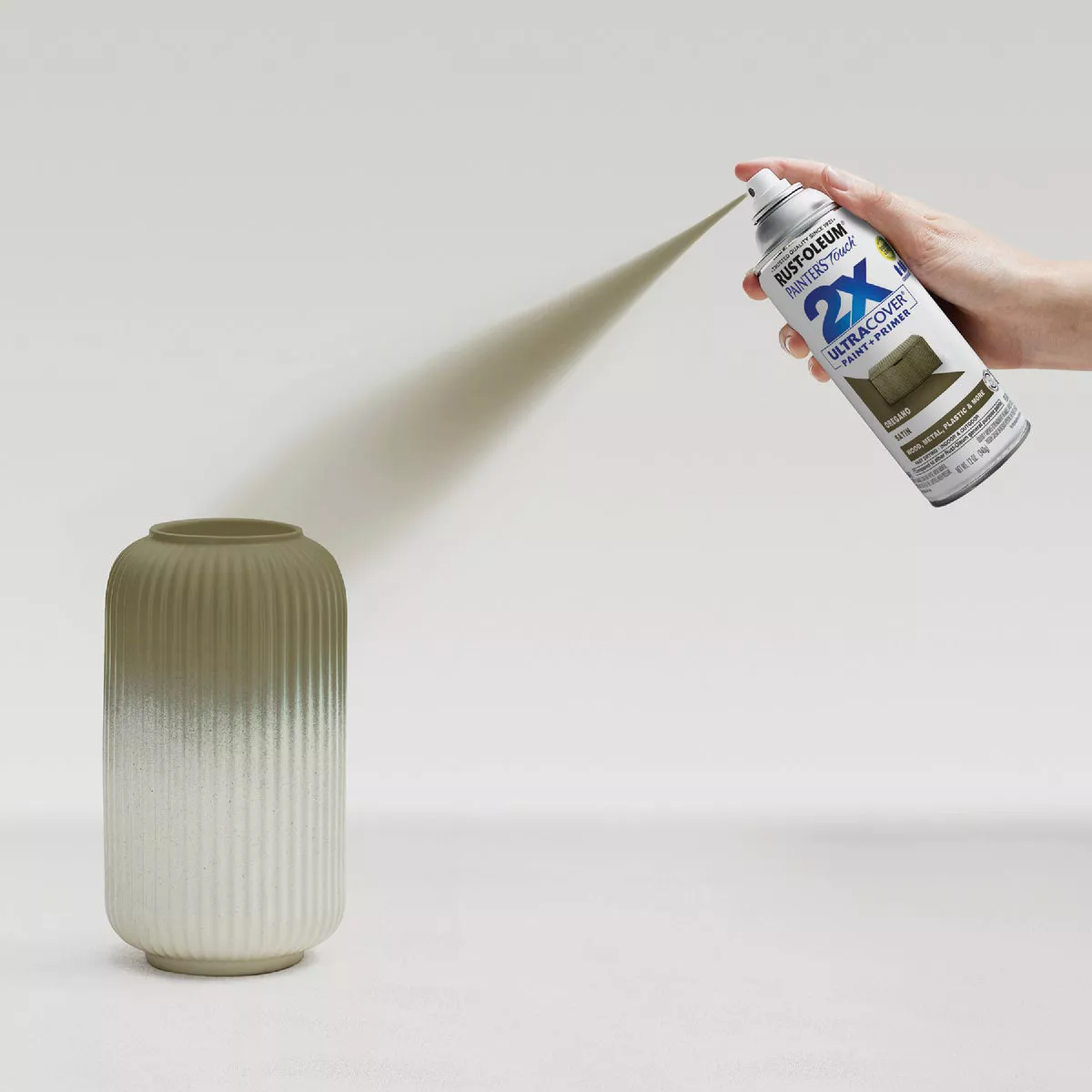 Rust-Oleum Painter's Touch 2X Ultra Cover 12 Oz. Satin Paint + Primer Spray Paint, Oregano - photo 6