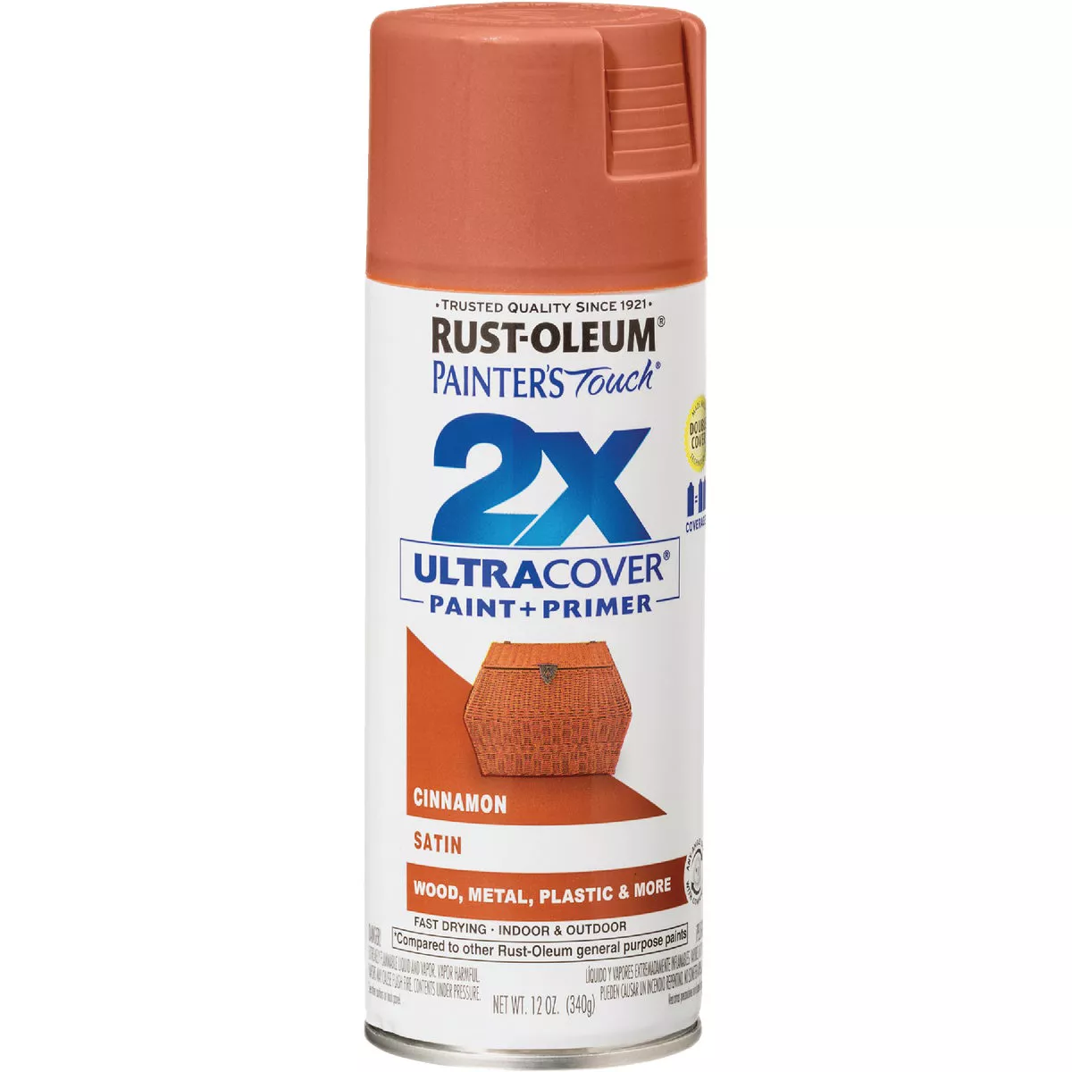 Rust-Oleum Painter's Touch 2X Ultra Cover 12 Oz. Satin Paint + Primer Spray Paint, Cinnamon - photo 8