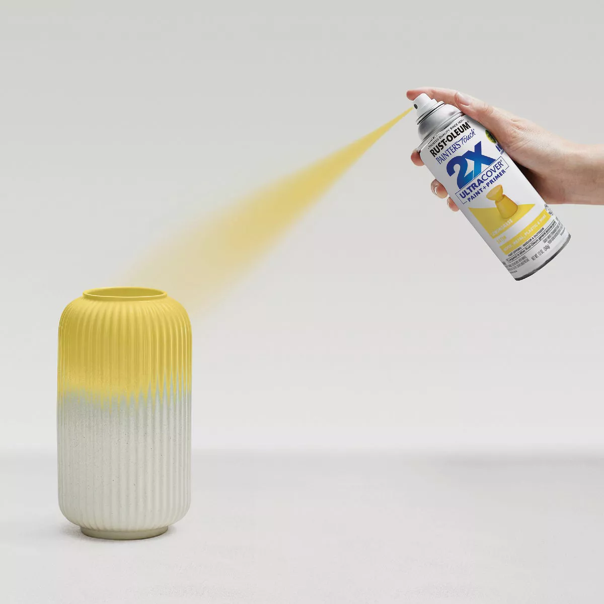 Rust-Oleum Painter's Touch 2X Ultra Cover 12 Oz. Satin Paint + Primer Spray Paint, Lemon Grass - photo 6