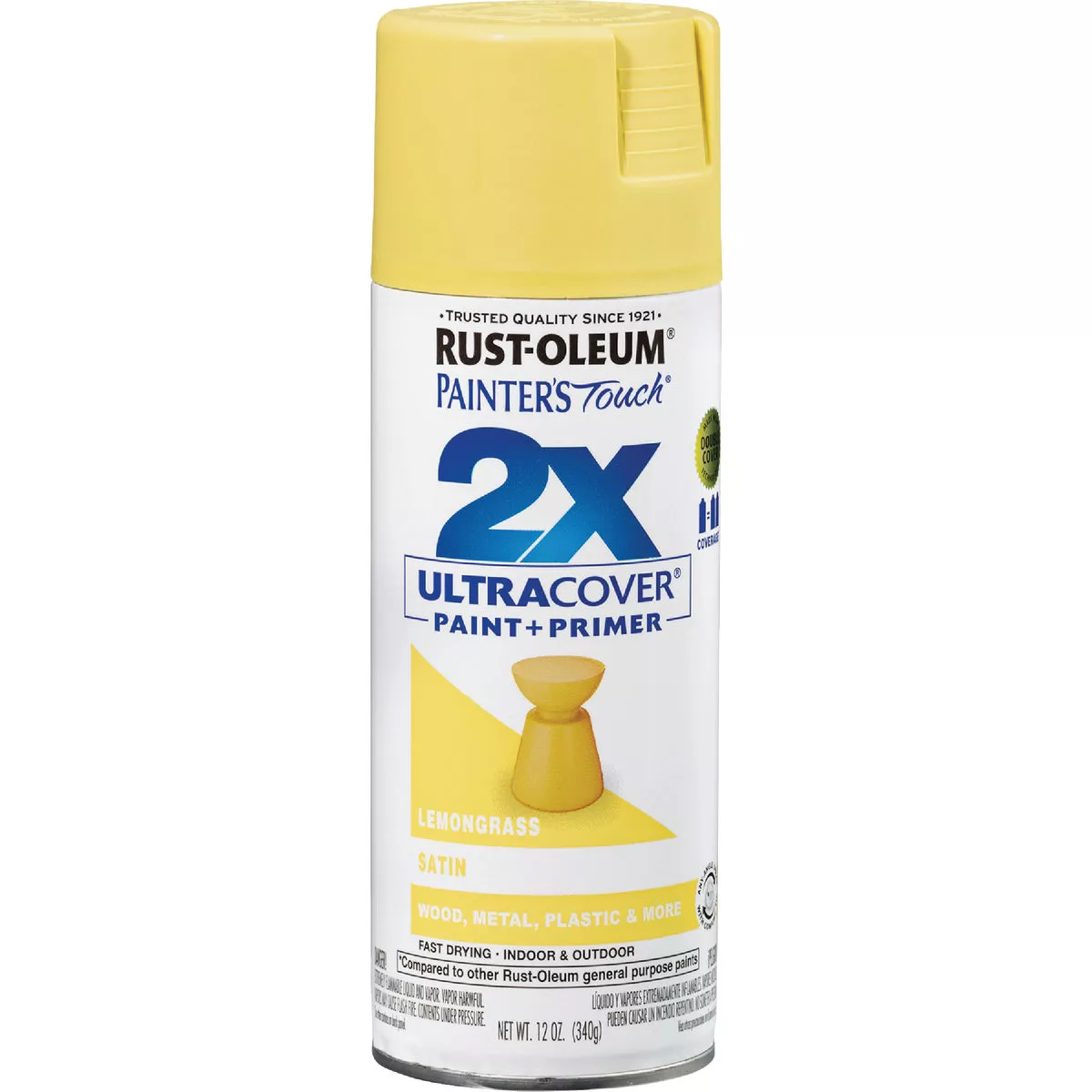 Rust-Oleum Painter's Touch 2X Ultra Cover 12 Oz. Satin Paint + Primer Spray Paint, Lemon Grass - photo 9