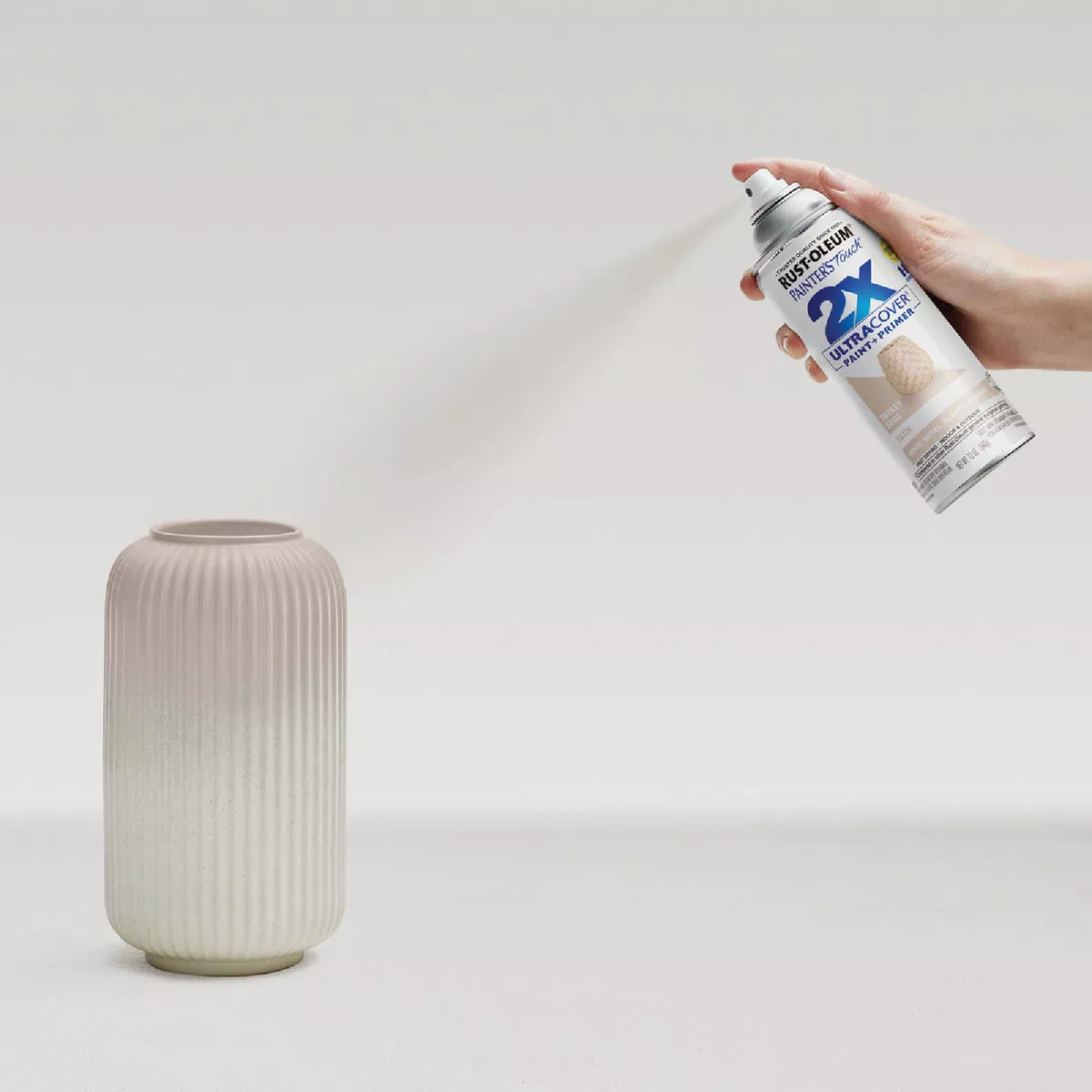 Rust-Oleum Painter's Touch 2X Ultra Cover 12 Oz. Satin Paint + Primer Spray Paint, Smokey Beige - photo 8