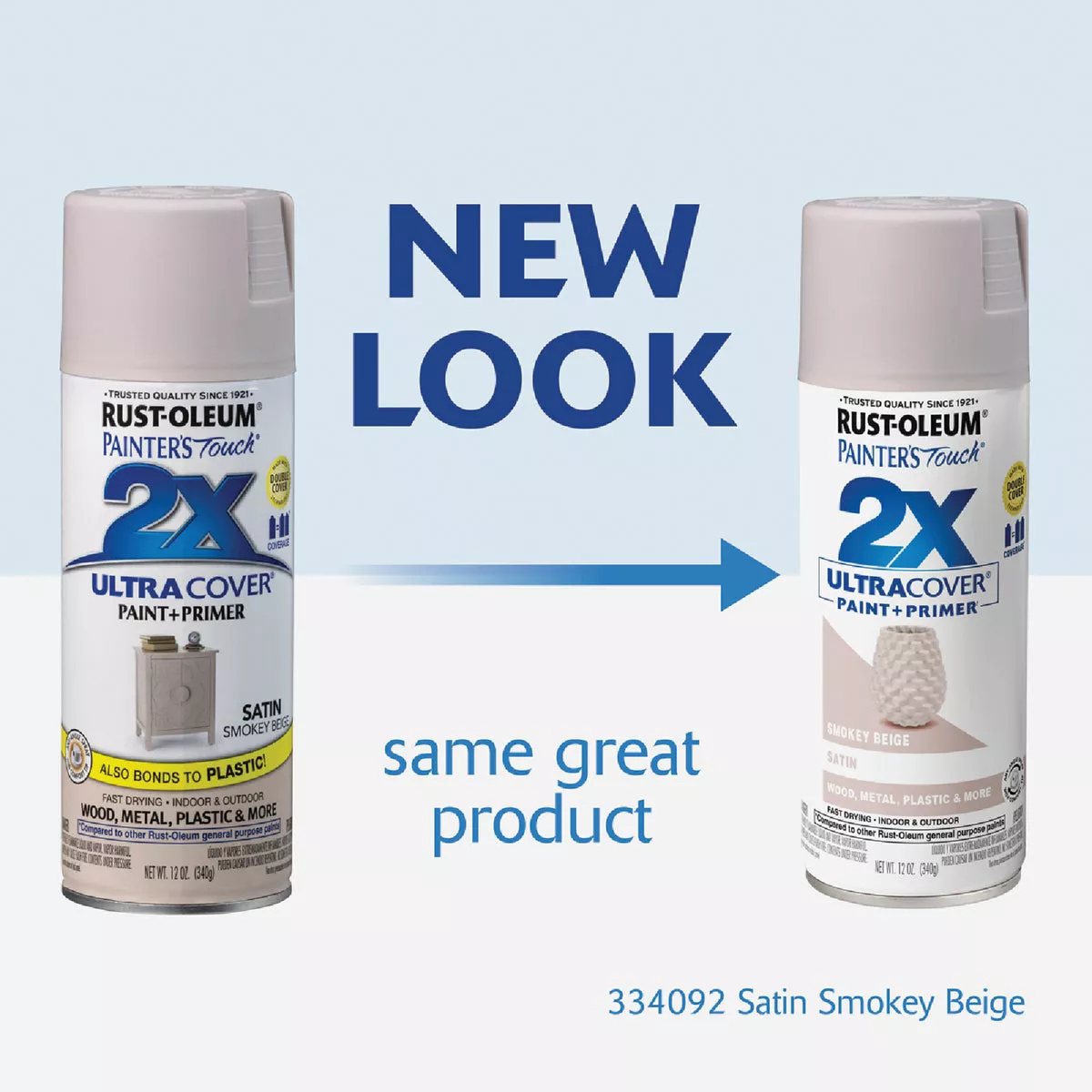 Rust-Oleum Painter's Touch 2X Ultra Cover 12 Oz. Satin Paint + Primer Spray Paint, Smokey Beige - photo 3