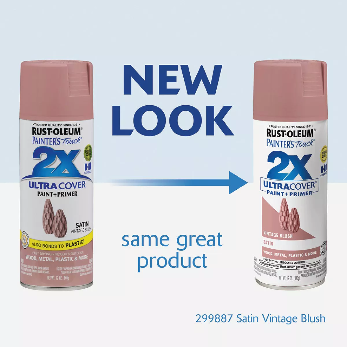 Rust-Oleum Painter's Touch 2X Ultra Cover 12 Oz. Satin Paint + Primer Spray Paint, Blush - photo 3