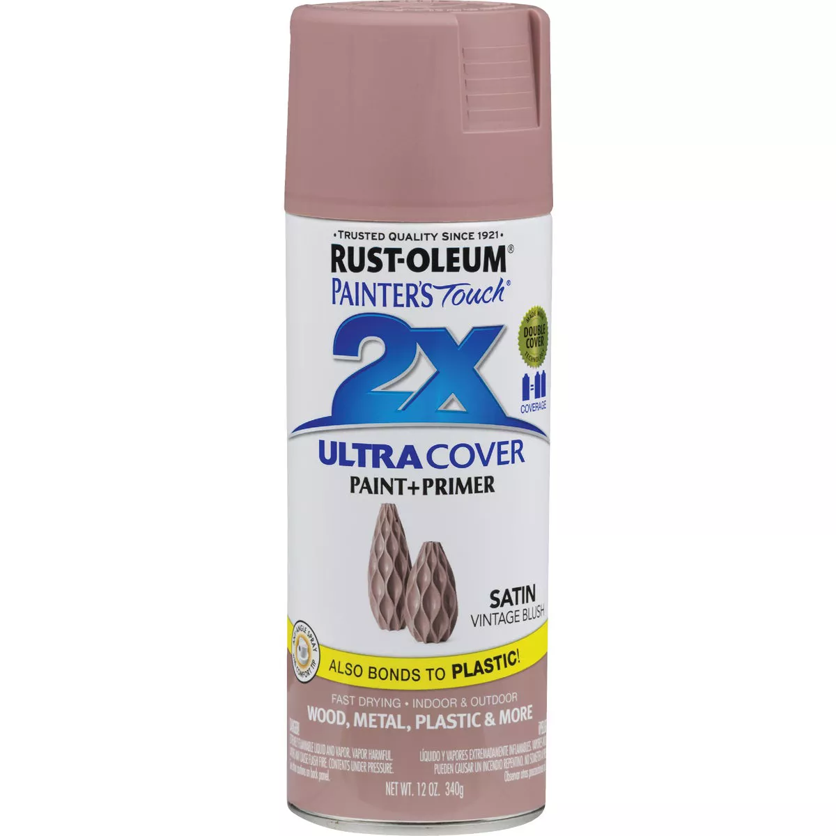 Rust-Oleum Painter's Touch 2X Ultra Cover 12 Oz. Satin Paint + Primer Spray Paint, Blush - photo 2