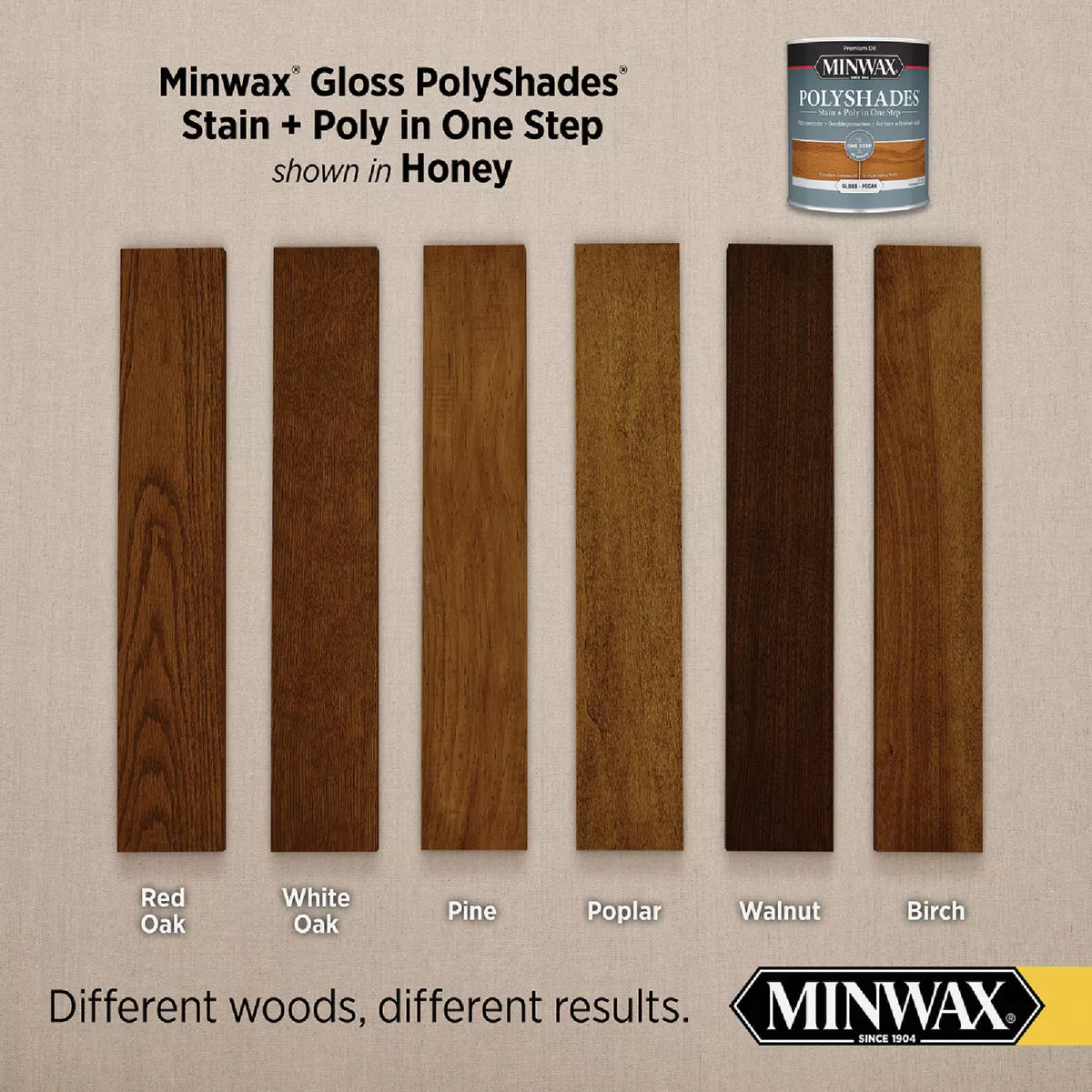 Minwax Polyshades 1/2 Pt. Gloss Stain & Finish Polyurethane In 1-Step, Honey - photo 5