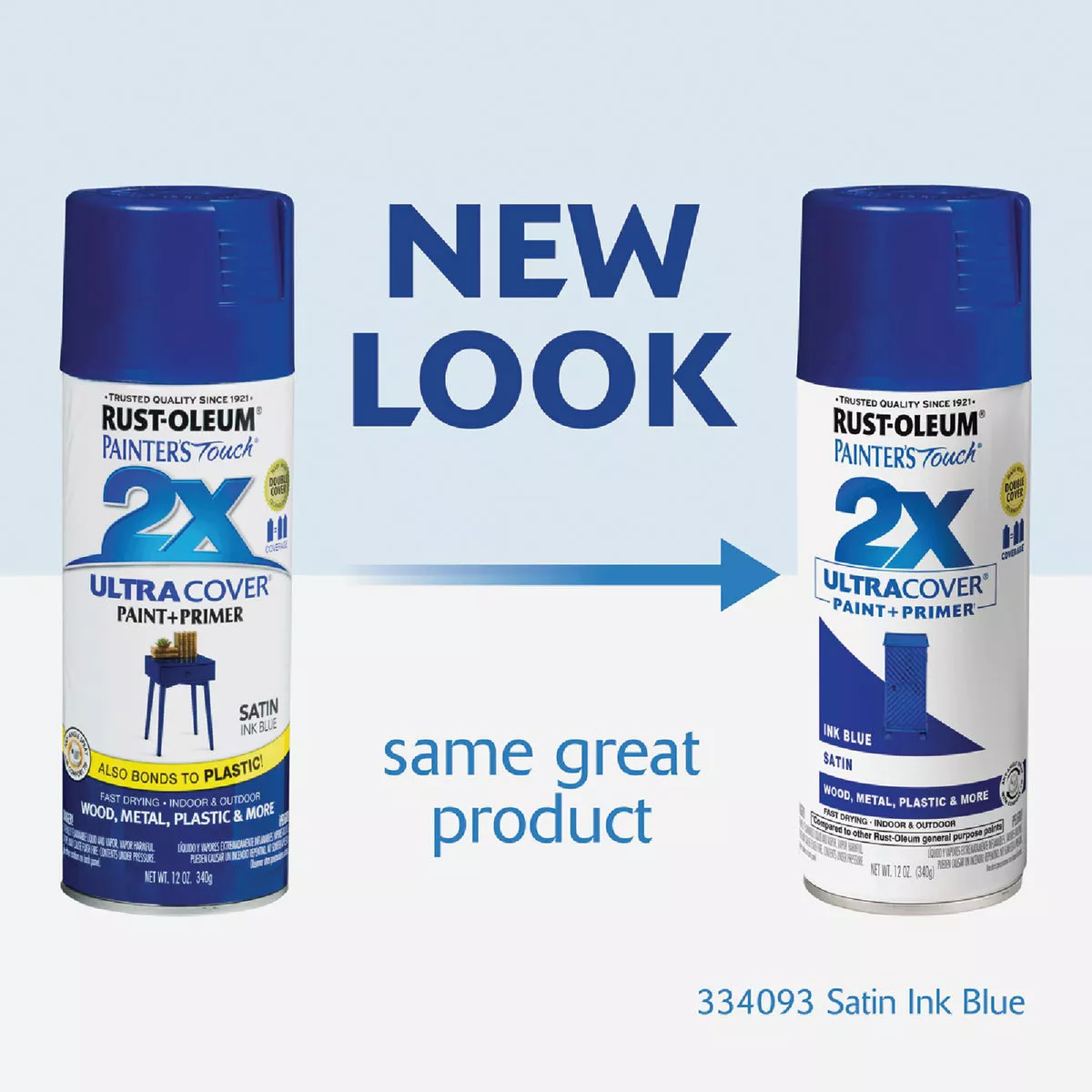 Rust-Oleum Painter's Touch 2X Ultra Cover 12 Oz. Satin Paint + Primer Spray Paint, Ink Blue - photo 3