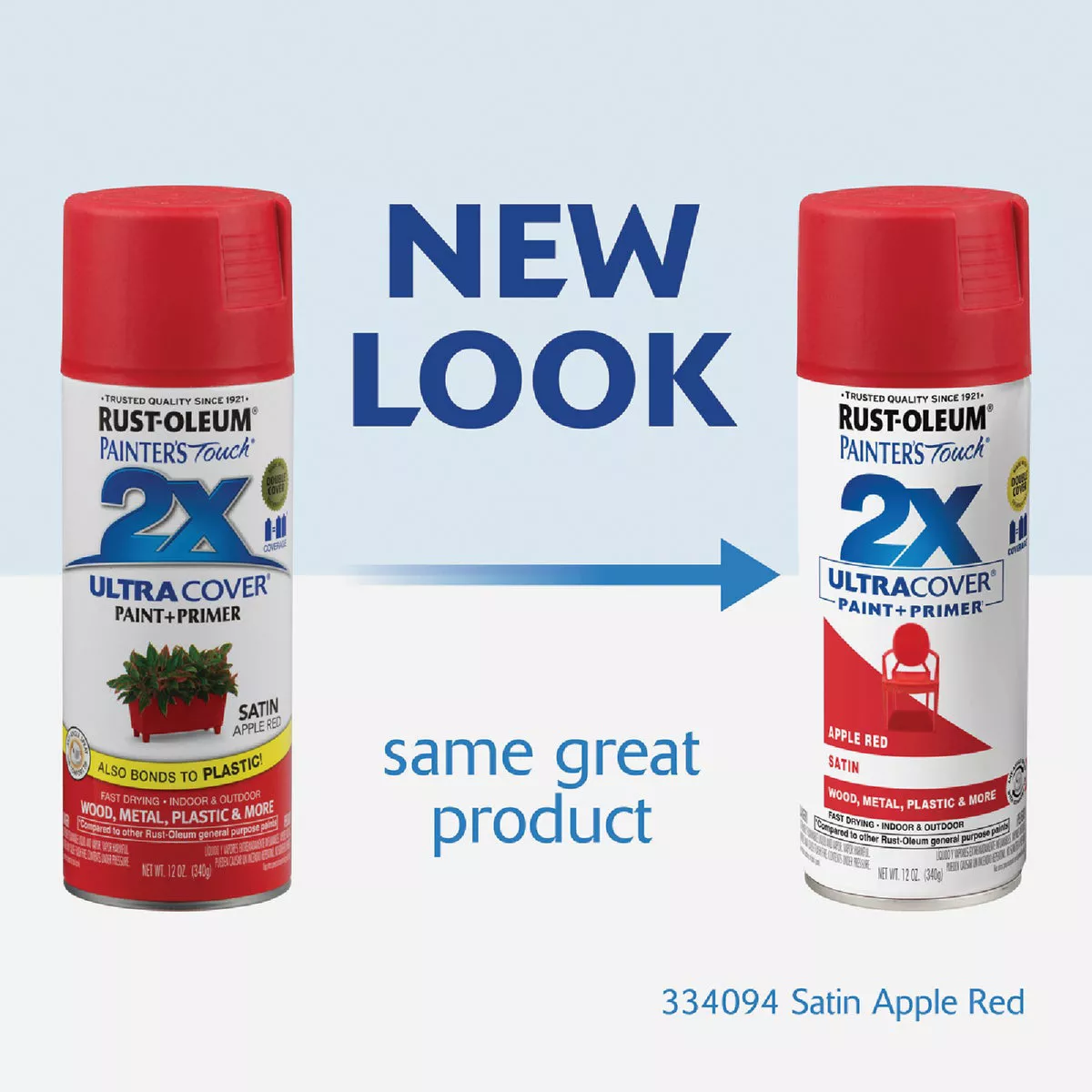 Rust-Oleum Painter's Touch 2X Ultra Cover 12 Oz. Satin Paint + Primer Spray Paint, Apple Red - photo 2