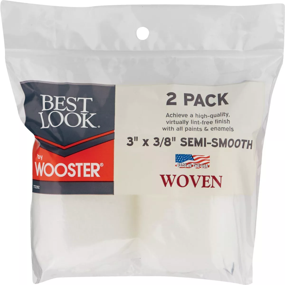 Best Look By Wooster 3 In. x 3/8 In. Woven Fabric Roller Cover (2-Pack) - photo 2