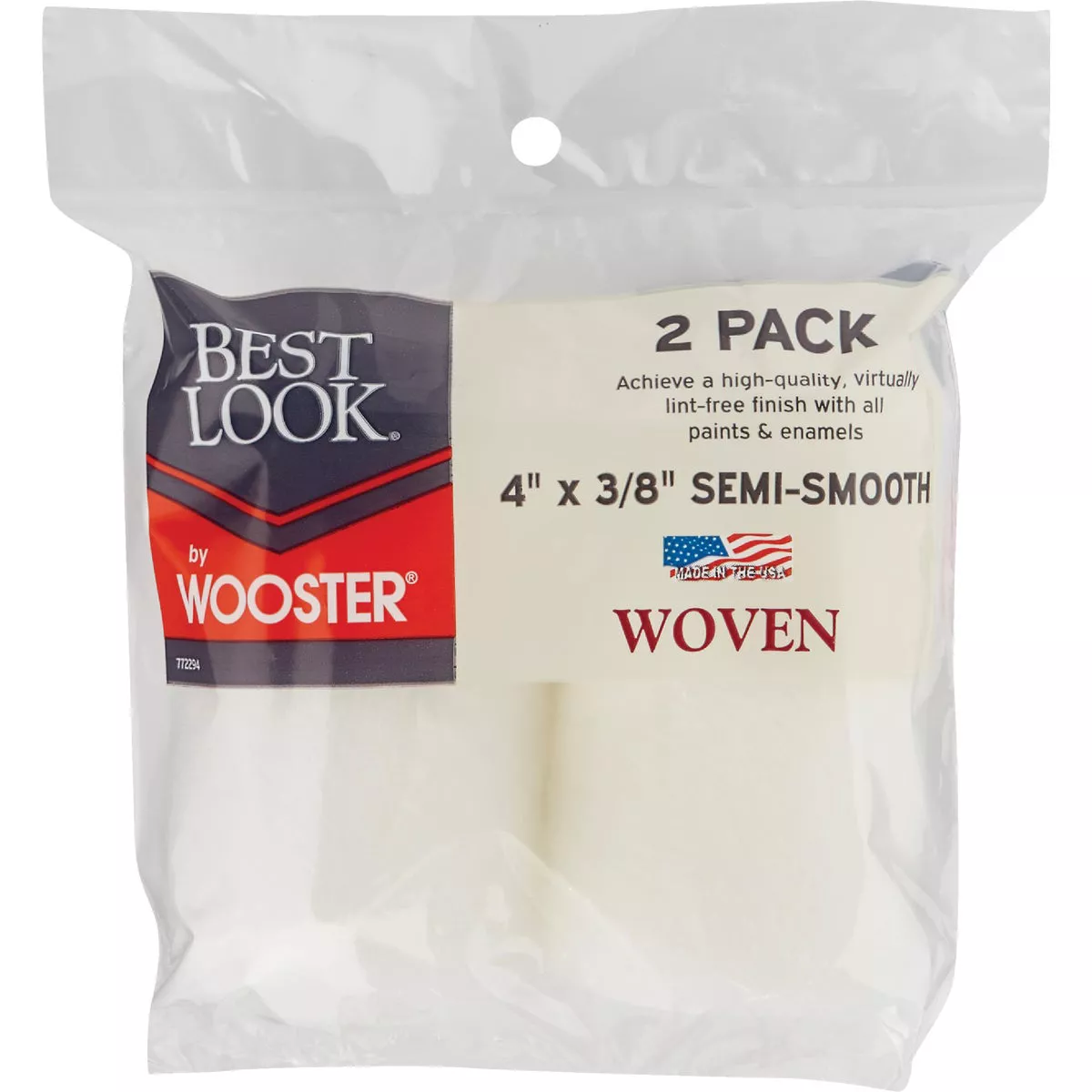 Best Look By Wooster 4 In. x 3/8 In. Woven Fabric Roller Cover (2-Pack) - photo 2