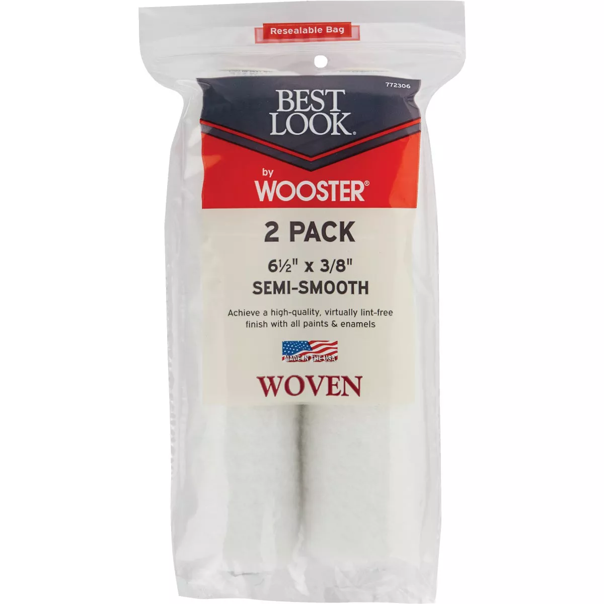 Best Look By Wooster 6-1/2 In. x 3/8 In. Mini Woven Fabric Roller Cover (2-Pack) - photo 2