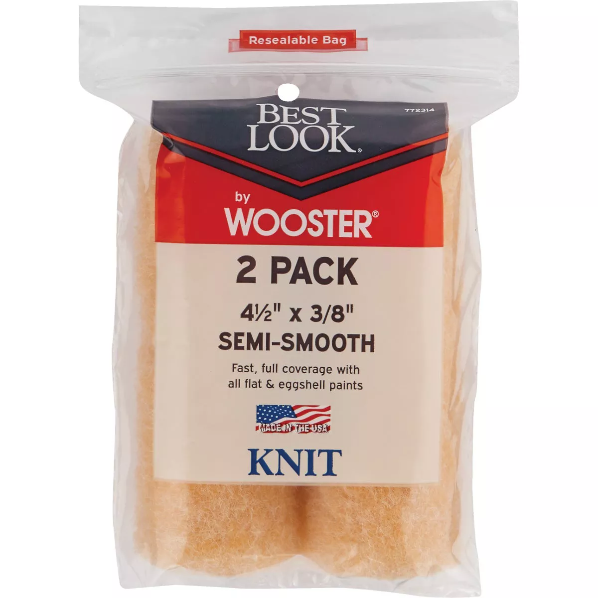 Best Look By Wooster 4-1/2 In. x 3/8 In. Mini Knit Fabric Roller Cover (2-Pack) - photo 2