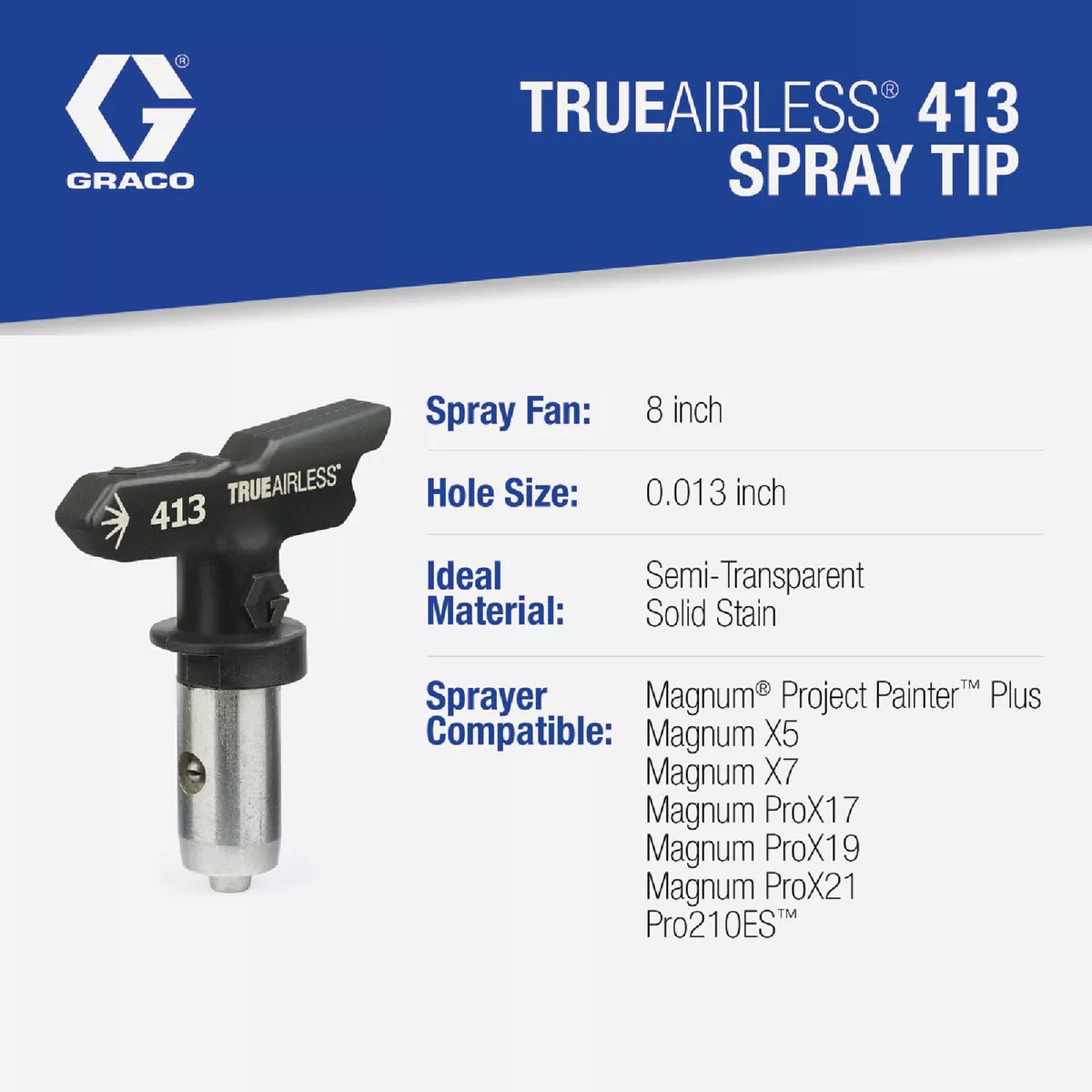 Graco Reverse-A-Clean 8 to 10 In. W. 0.013 In. Tip Paint Sprayer Airless Spray Tip - photo 2
