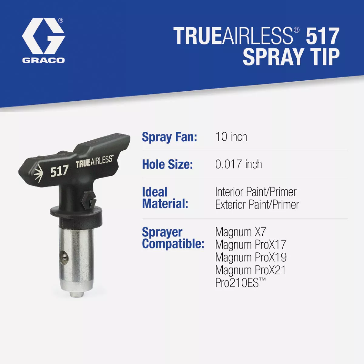 Graco Reverse-A-Clean 10 To 12 In. W. 0.017 In. Tip Paint Sprayer Airless Spray Tip - photo 2
