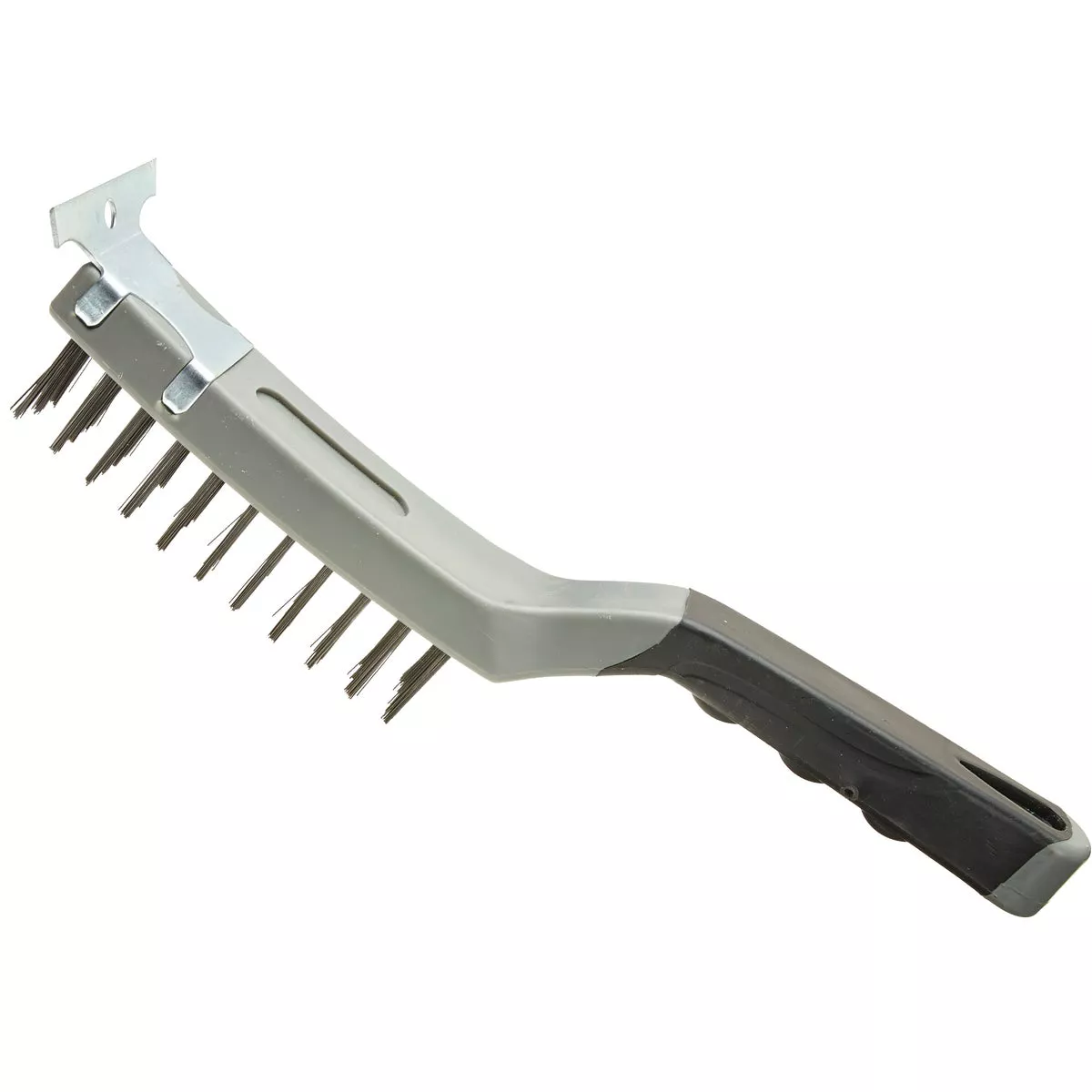 Master Painter 1.2 In. x .013 In. Soft Grip Carbon Steel Wire Brush with Scraper