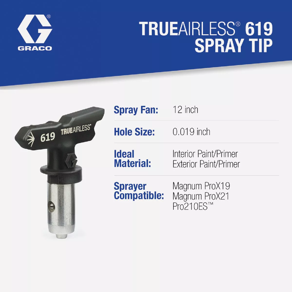 Graco Reverse-A-Clean 12 To 14 In. W. 0.019 In. Tip Paint Sprayer Airless Spray Tip - photo 2
