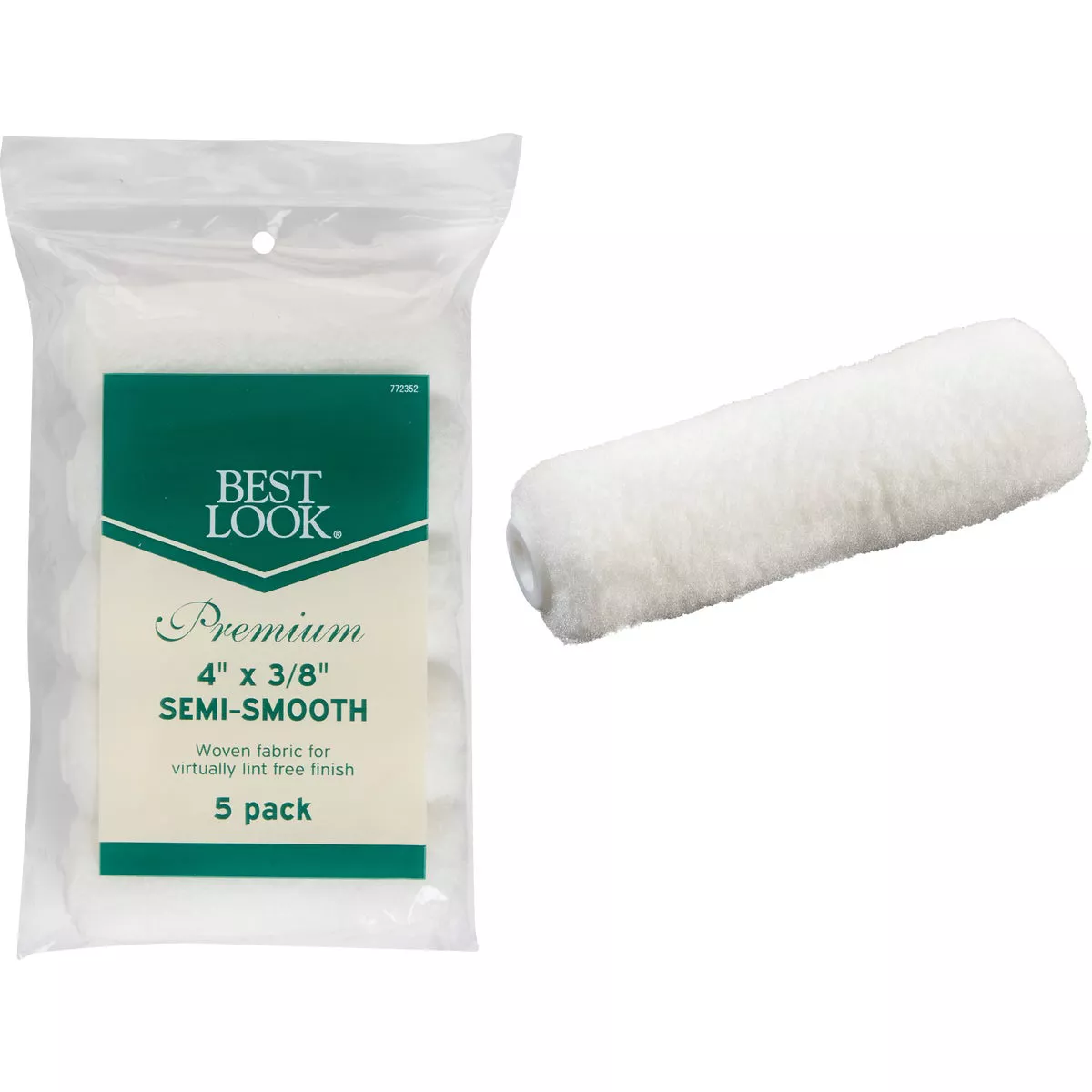 Best Look Premium 4 In. x 3/8 In. Mini Woven Fabric Roller Cover (5-Pack)