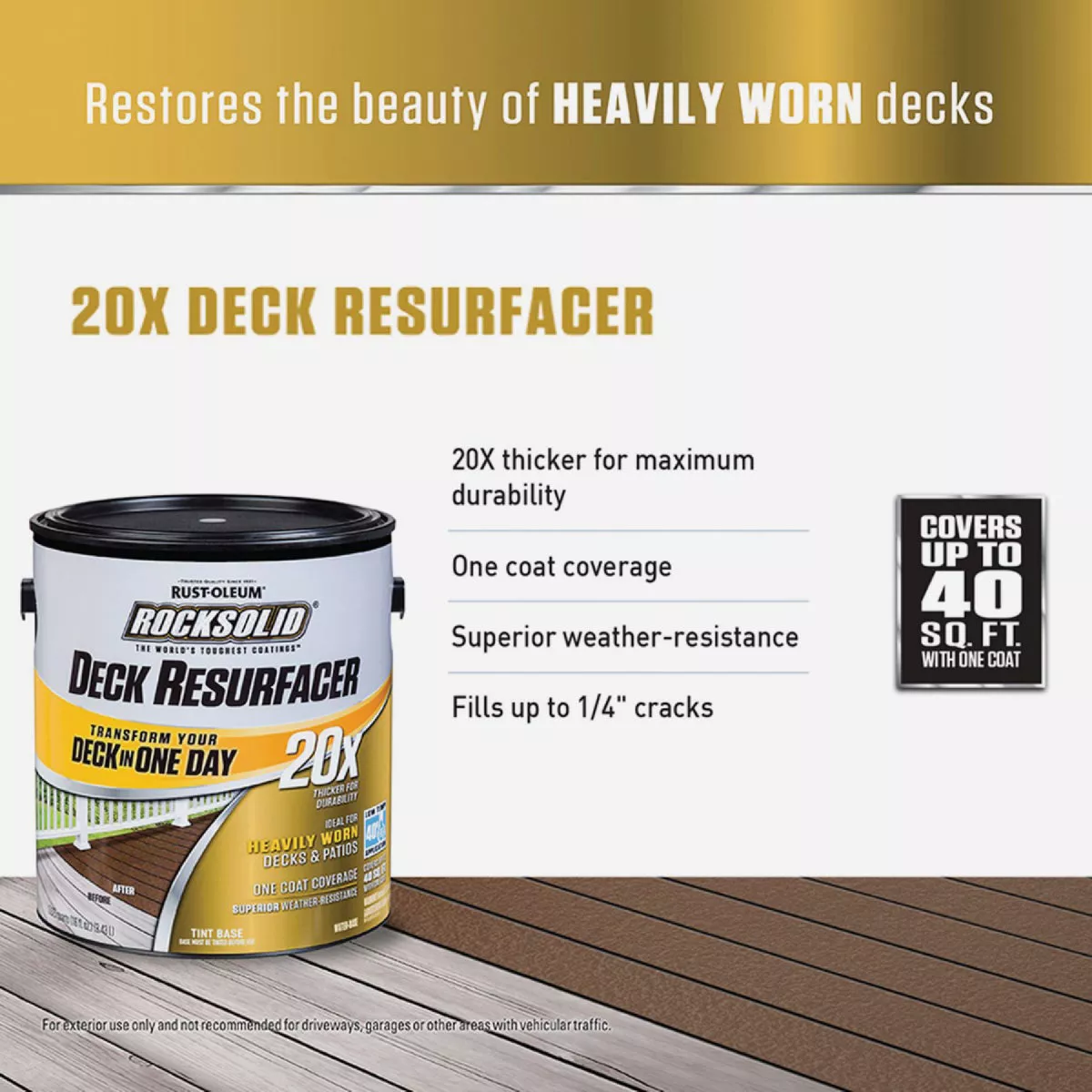Rust-Oleum RockSolid Tint Base Deck Resurfacer, 1Gal. - photo 2