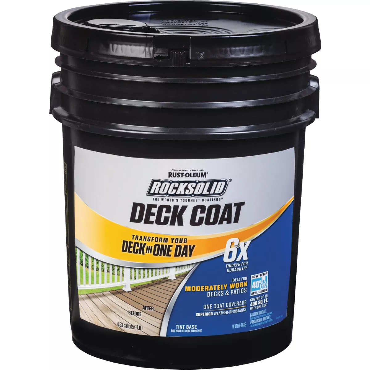 Rust-Oleum RockSolid Tint Base Deck Coat, 5 Gal. - photo 2
