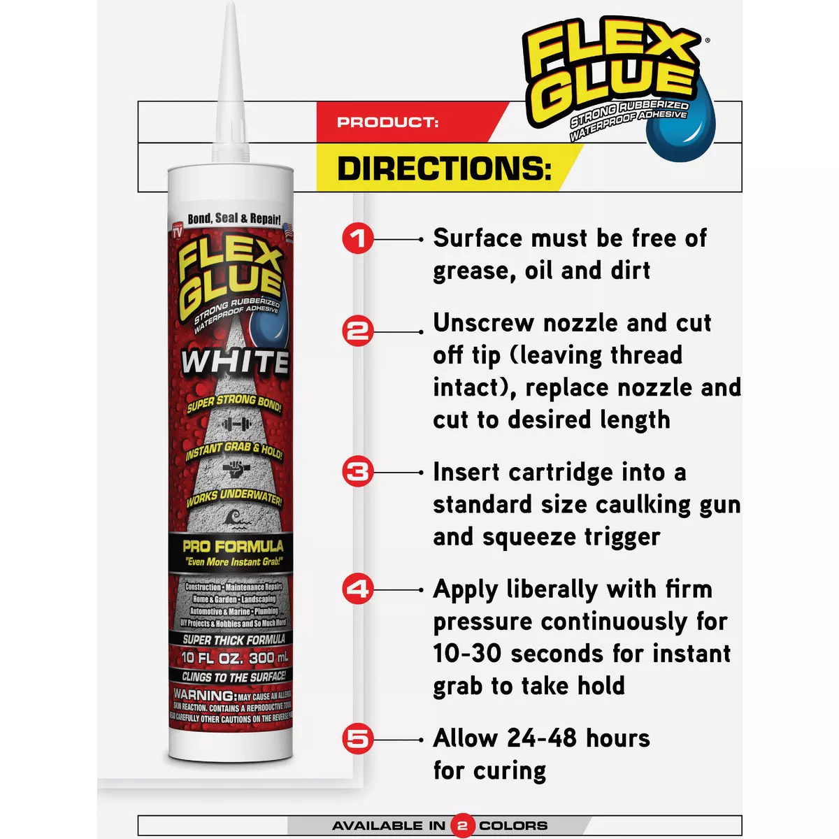 Flex Glue 10 Oz. White Multi-Purpose Adhesive - photo 7