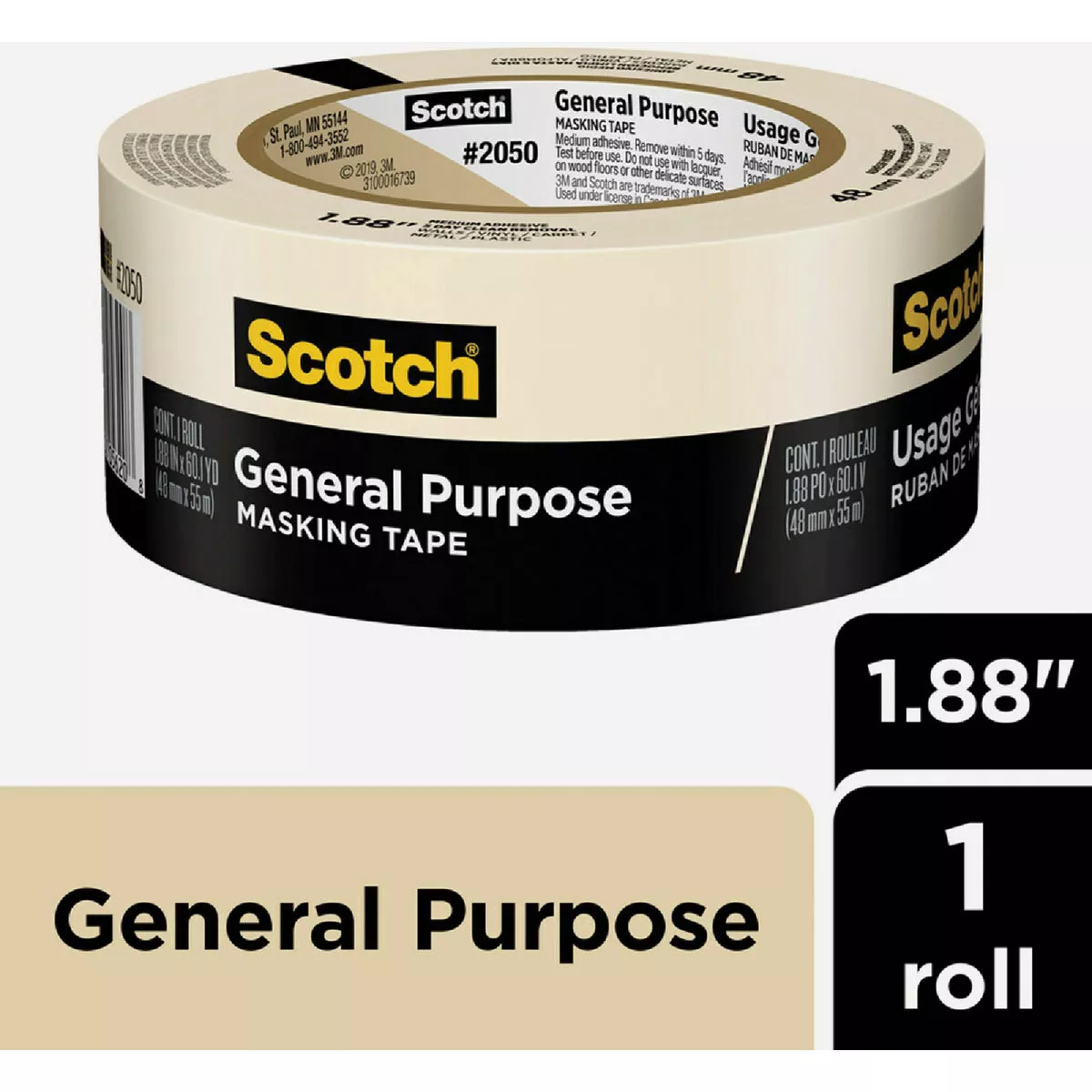 Scotch 1.88 x 60.1 Yd. General Purpose Painting Masking Tape - photo 2