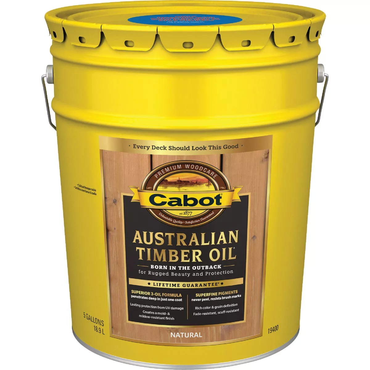 Cabot Australian Timber Oil Water Reducible Translucent Exterior Oil Finish, Natural, 5 Gal. - photo 2