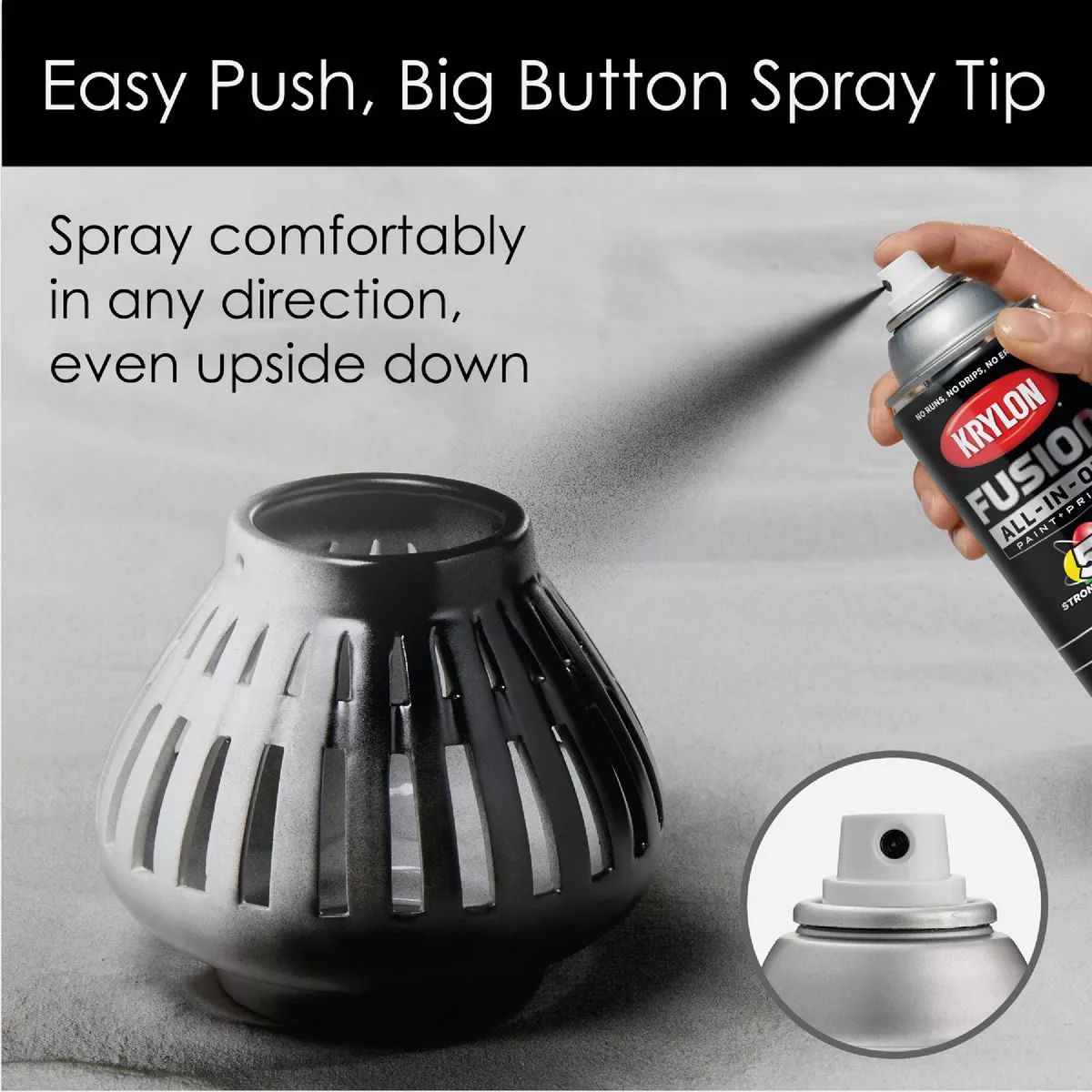 Krylon Fusion All-In-One Gloss Spray Paint & Primer, Black - photo 2