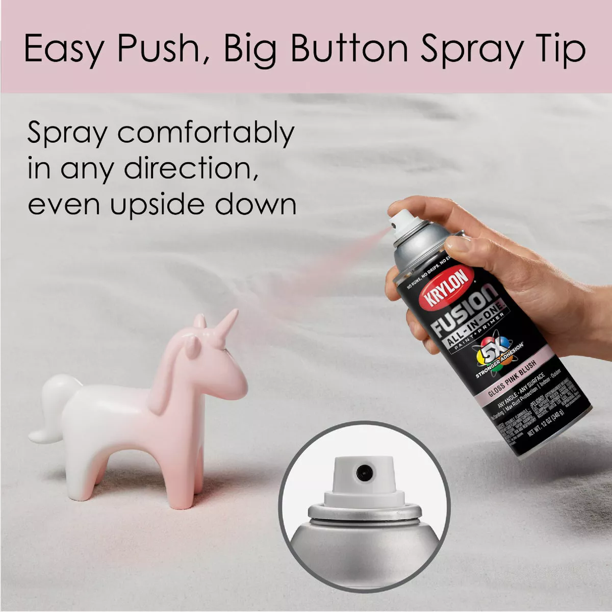 Krylon Fusion All-In-One Gloss Spray Paint & Primer, Pink Blush - photo 3
