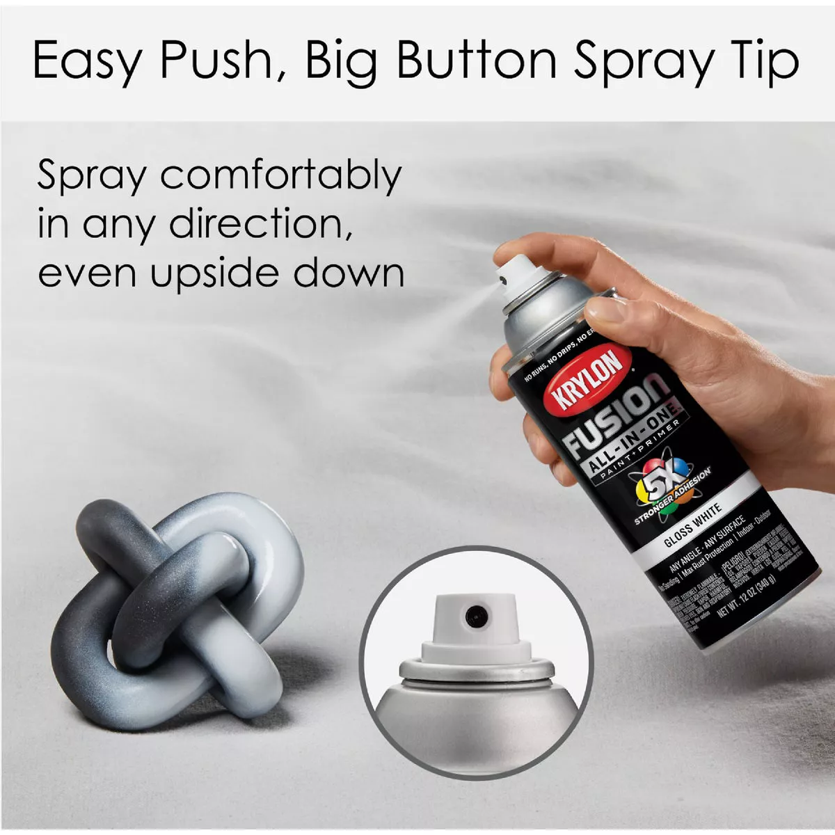 Krylon Fusion All-In-One Gloss Spray Paint & Primer, White - photo 6