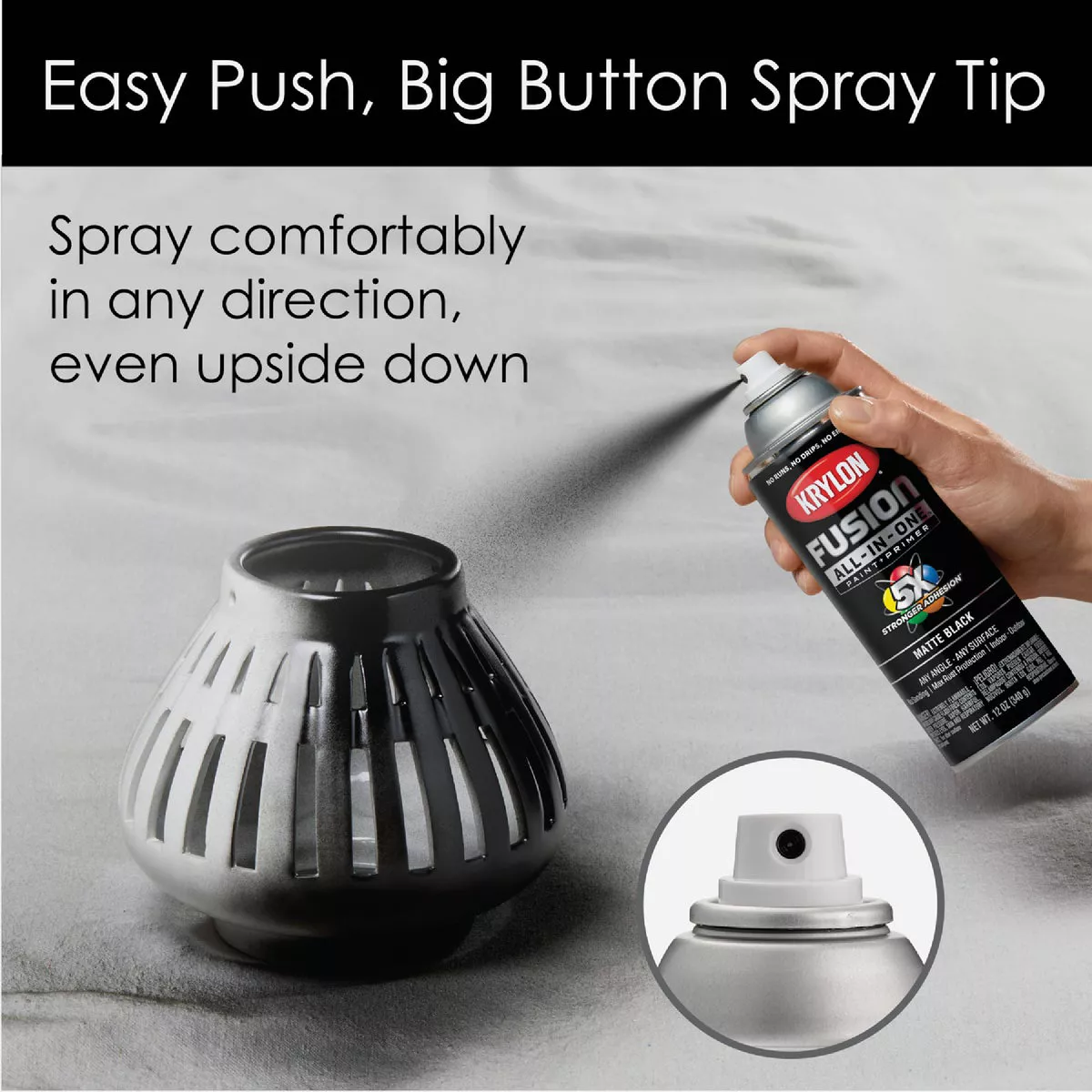 Krylon Fusion All-In-One Matte Spray Paint & Primer, Black - photo 2