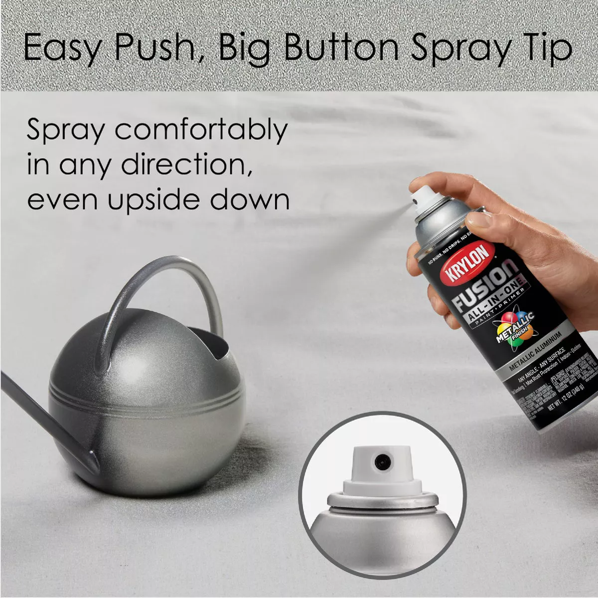 Krylon Fusion All-In-One Metallic Spray Paint & Primer, Aluminum - photo 3