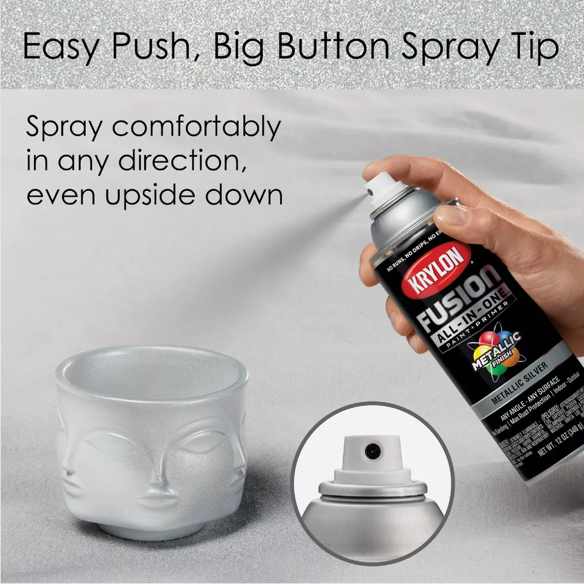 Krylon Fusion All-In-One Metallic Spray Paint & Primer, Silver - photo 4