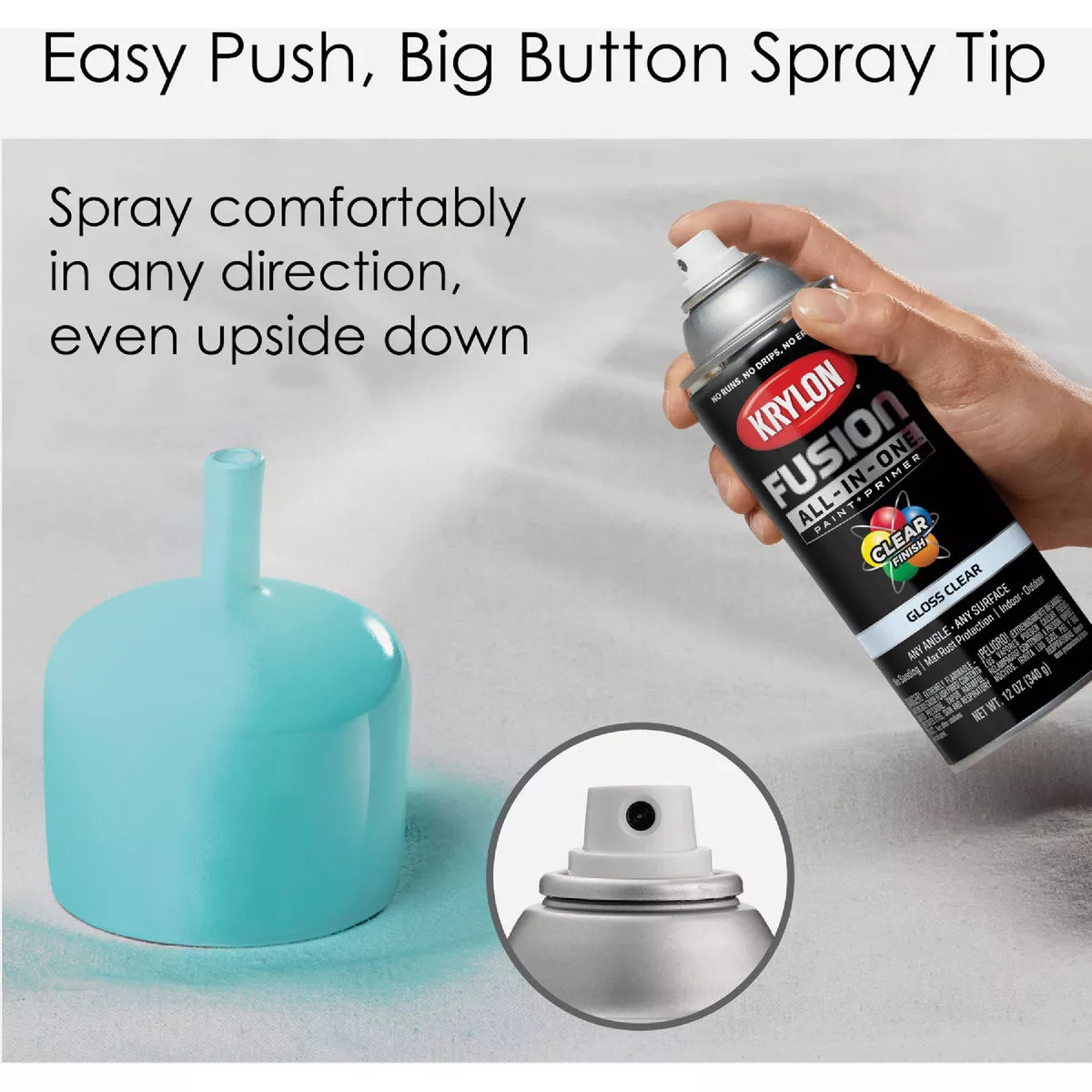 Krylon Fusion All-In-One Gloss Spray Paint & Primer, Clear - photo 3