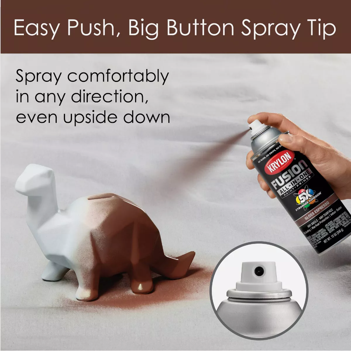 Krylon Fusion All-In-One Gloss Spray Paint & Primer, Espresso - photo 3