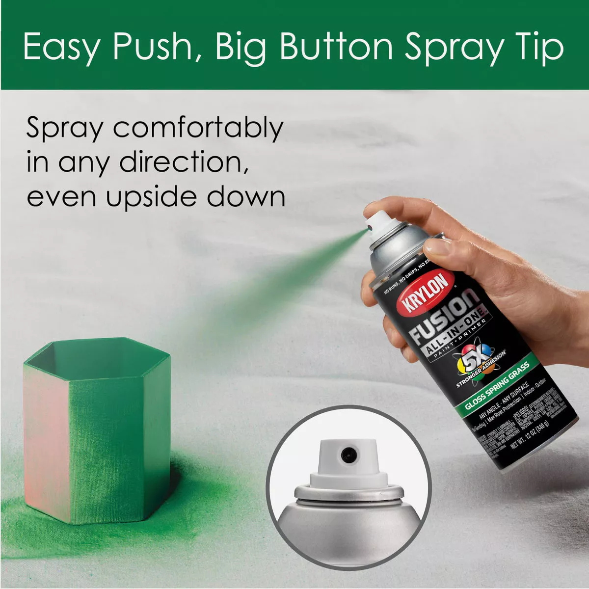 Krylon Fusion All-In-One Gloss Spray Paint & Primer, Spring Grass - photo 6