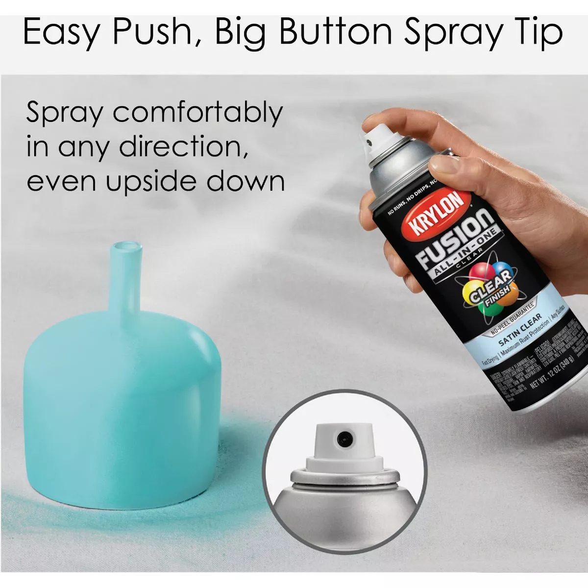 Krylon Fusion All-In-One Satin Spray Paint & Primer, Clear - photo 5