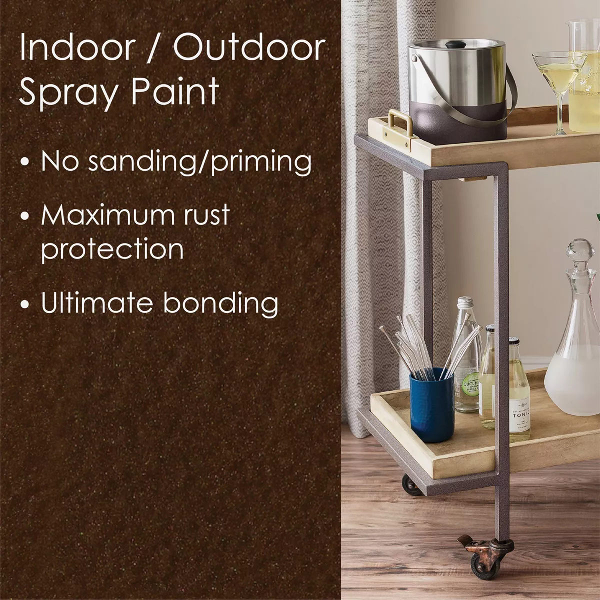 Krylon Fusion All-In-One Hammered Spray Paint & Primer, Cocoa Brown - photo 5