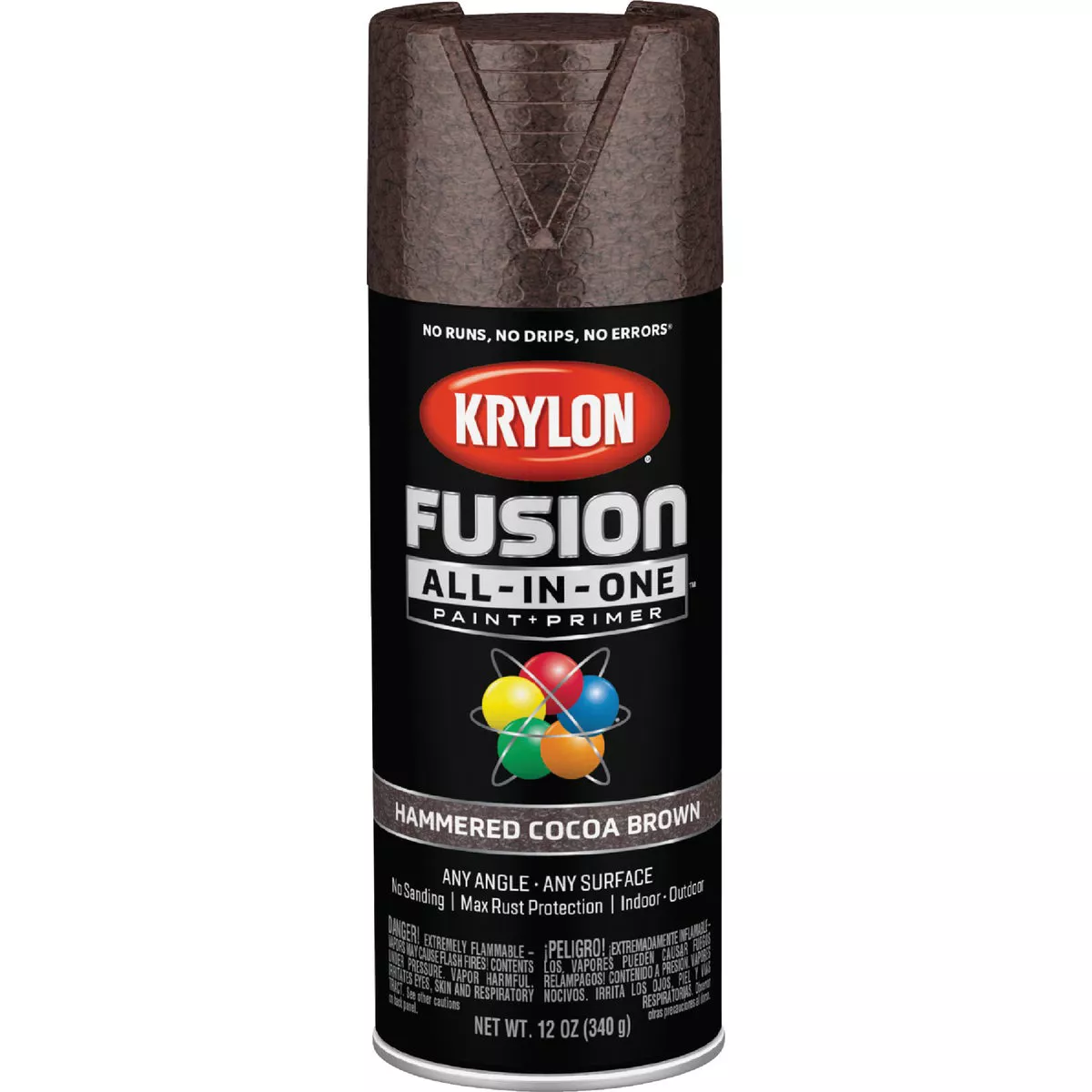 Krylon Fusion All-In-One Hammered Spray Paint & Primer, Cocoa Brown - photo 3