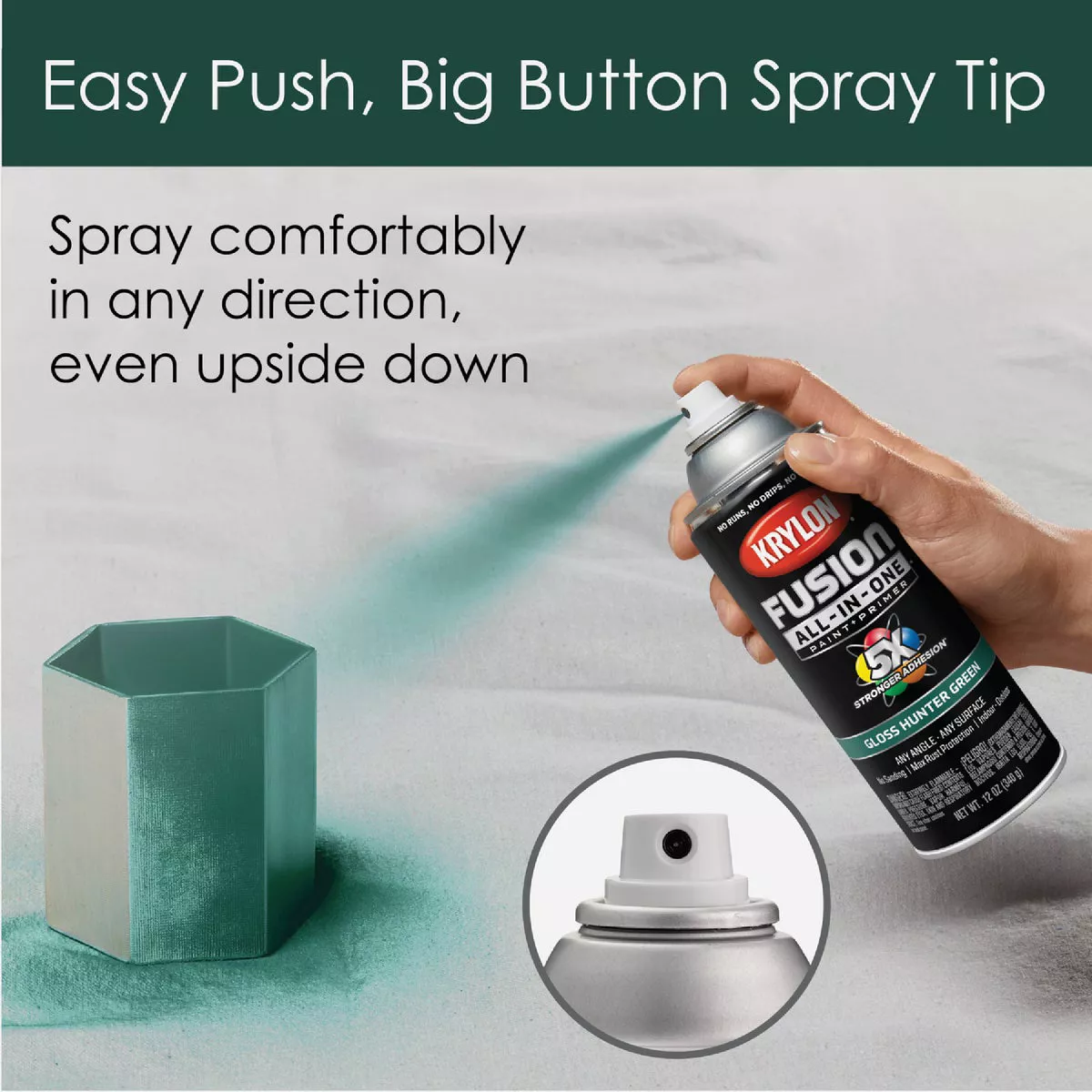 Krylon Fusion All-In-One Gloss Spray Paint & Primer, Hunter Green - photo 5